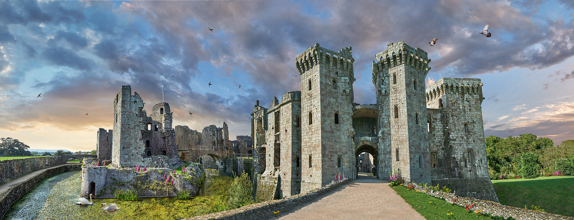 Photo of medieval Raglan Castle, Wales by photographer Paul E Williams