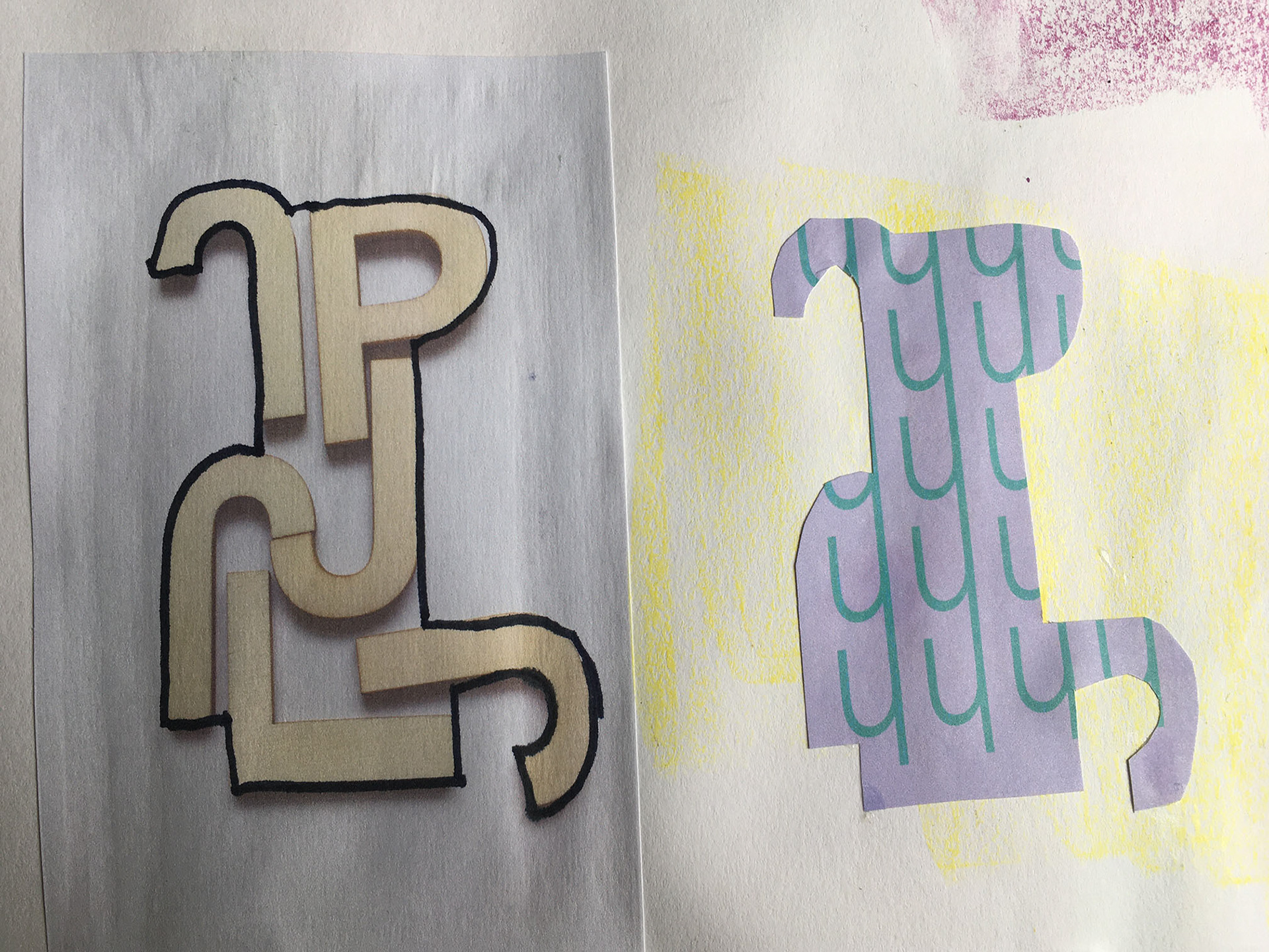 Creating more abstract forms using previous visual imagery