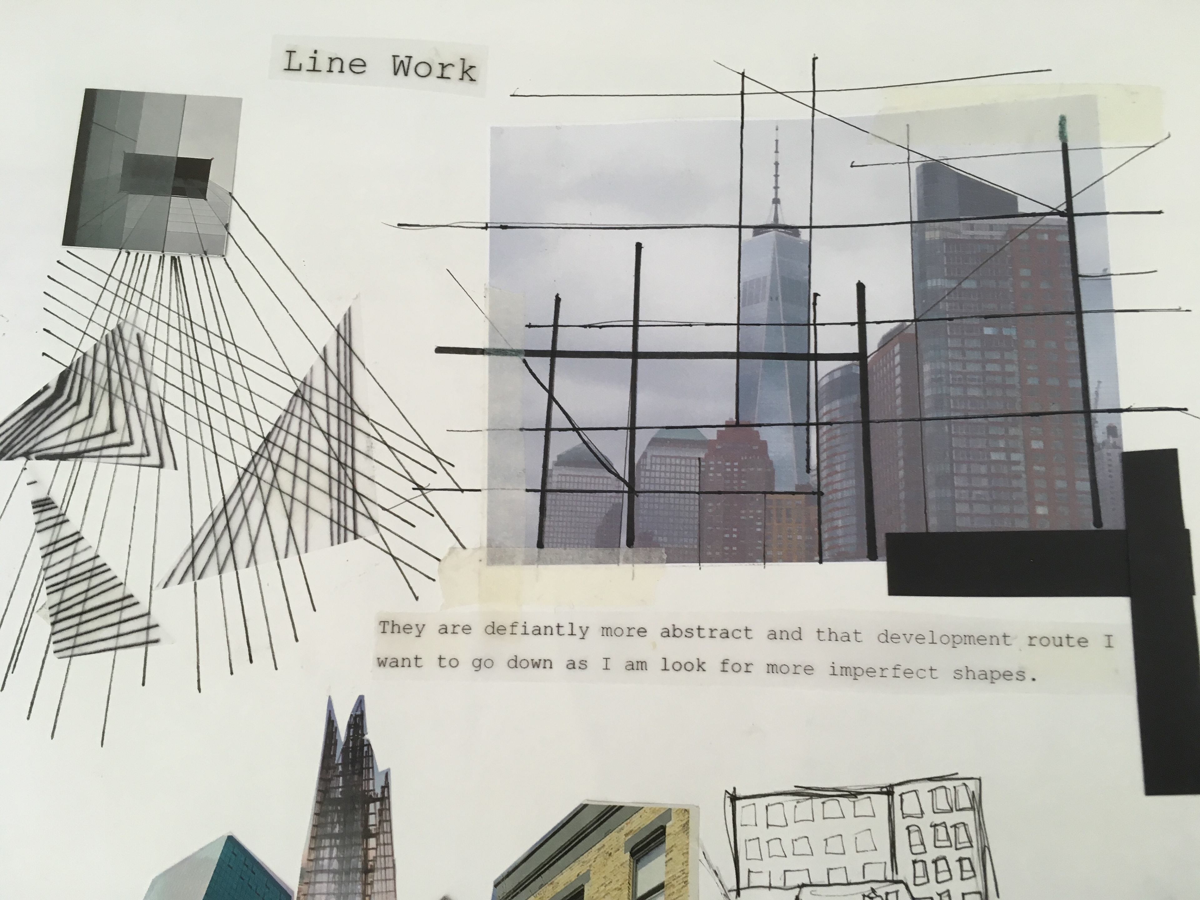 By drawing directly onto the photos I could then lift the exact shapes directly from the images.