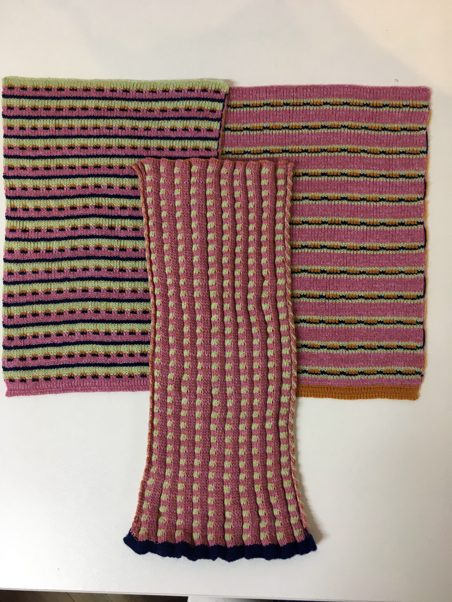 Collection four - This is the second collection of pink samples, I combined holding and ribs to create the front sample.