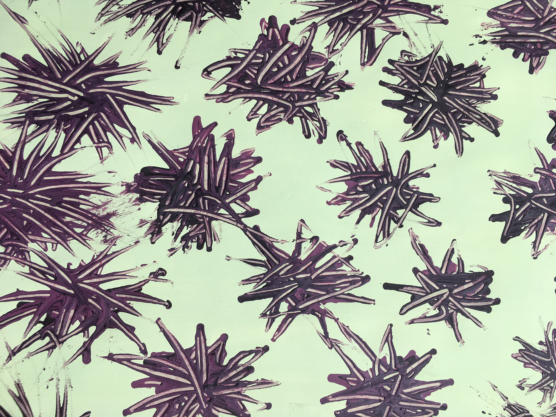 Mark making exercise inspired by the texture of thistles