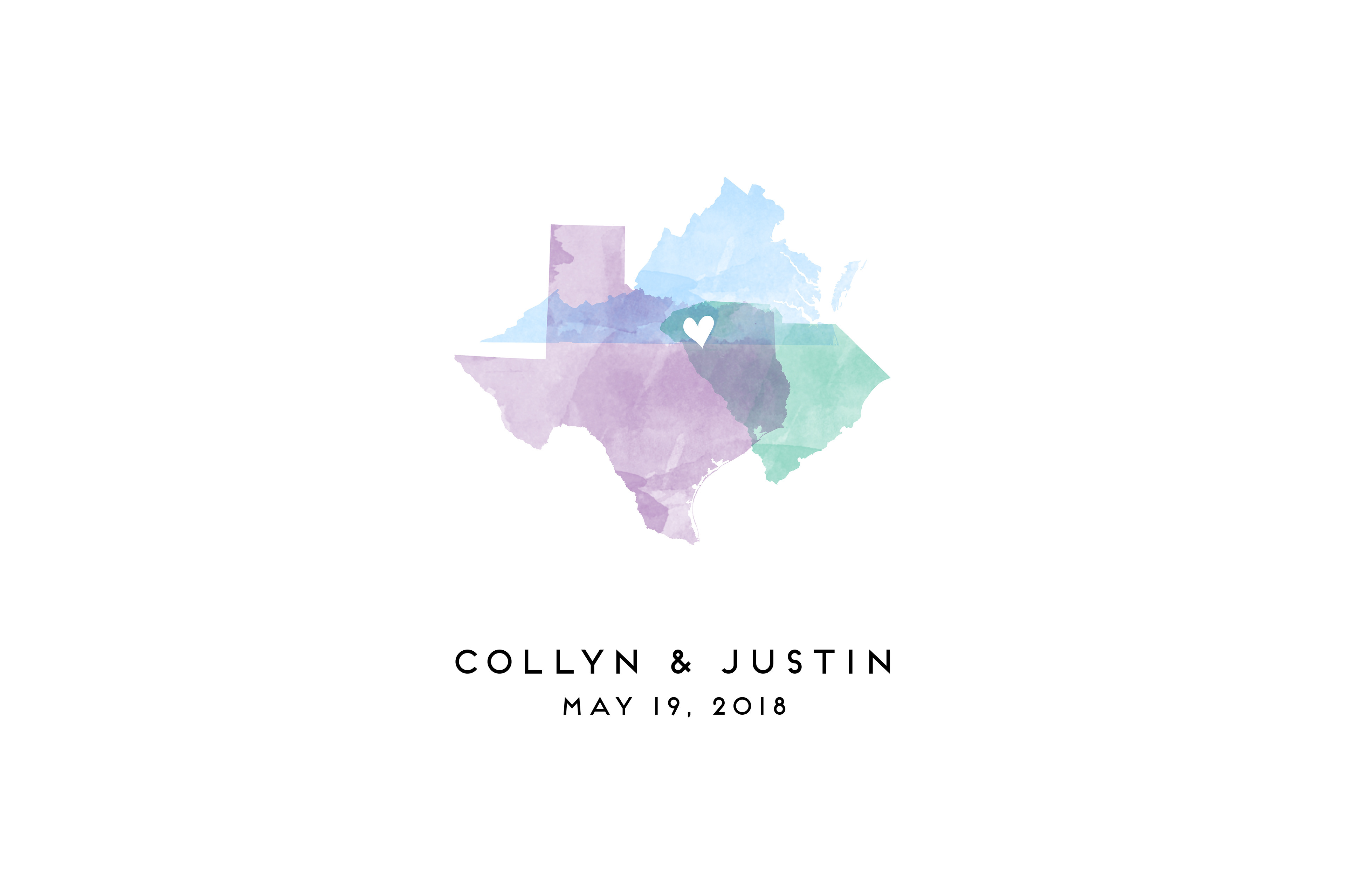 3 State Watercolor Guestbook