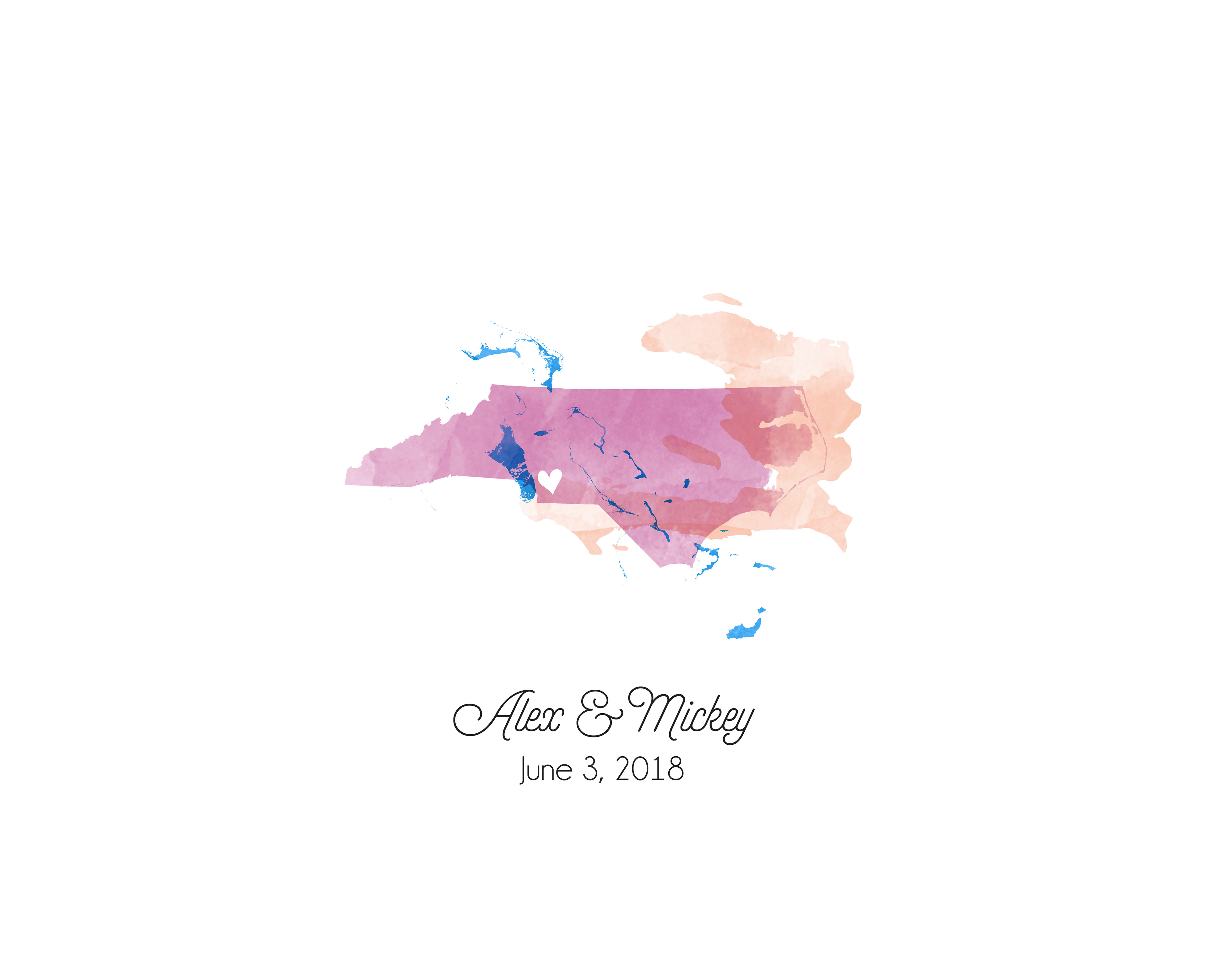 3 State Watercolor Guestbook