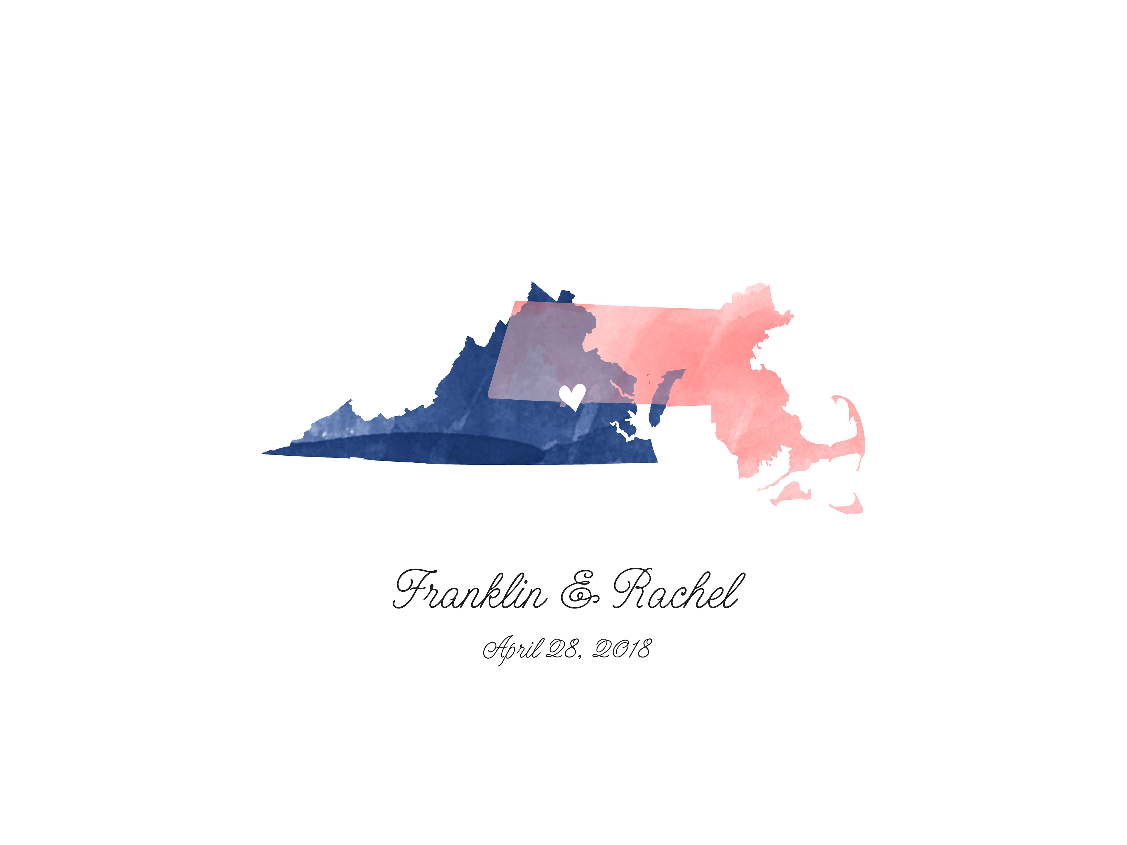 2 State Watercolor Guestbook