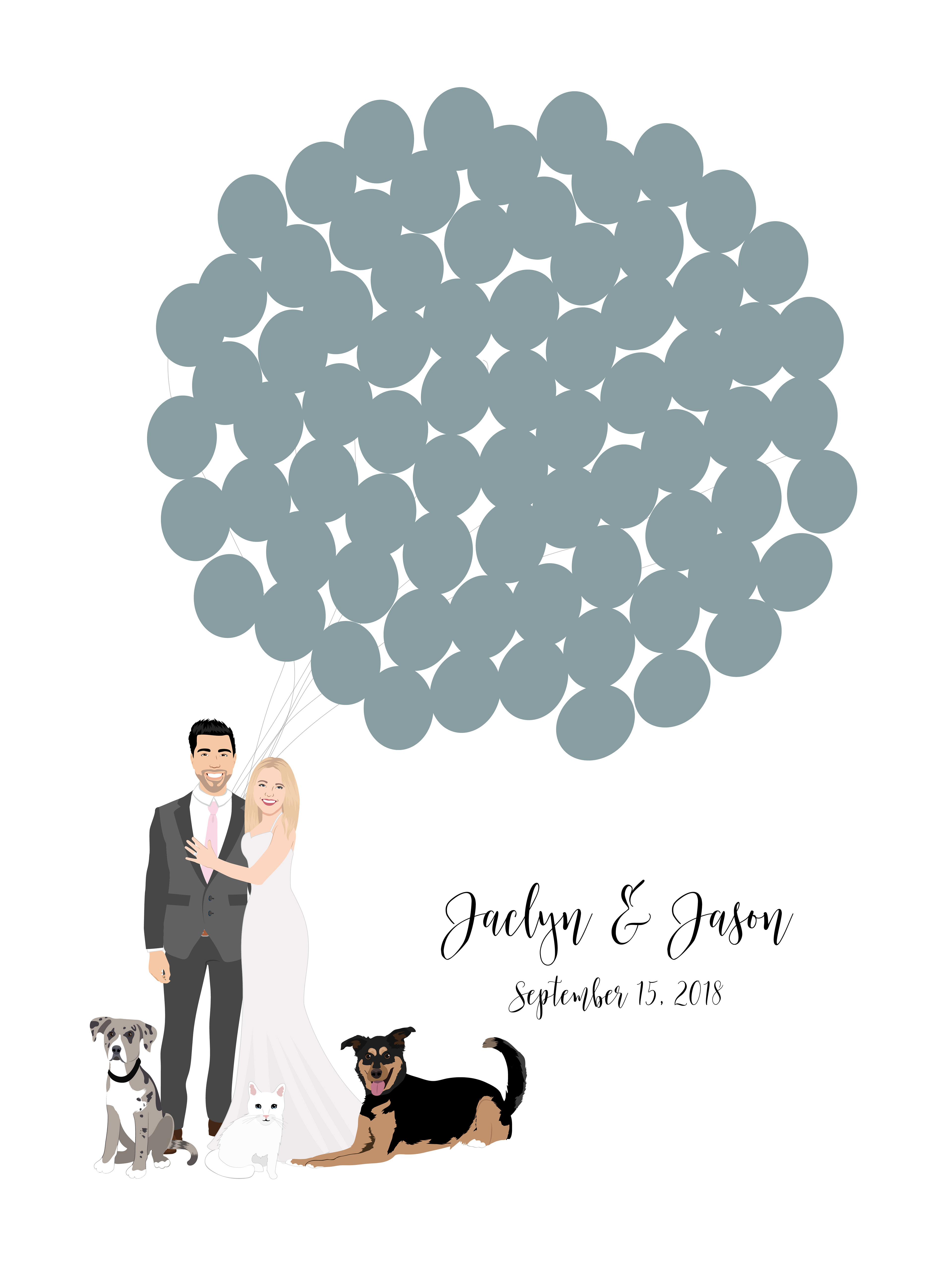 Balloon Alternative Guestbook + 3 Pets