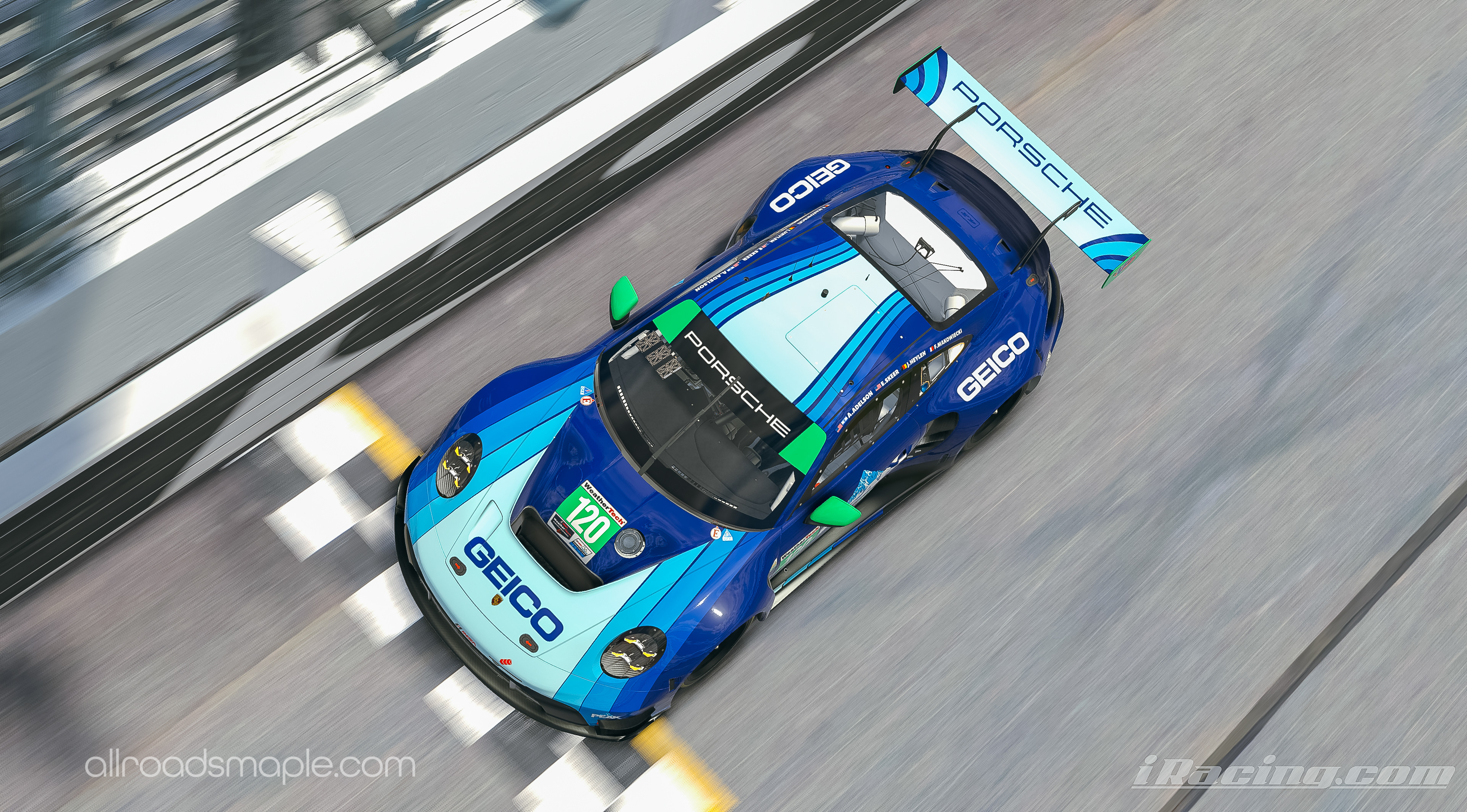 Digitization of Chip Hart Racing (Wright Motorsport) #120 Porsche 992 GT3 R raced in IMSA's Weathertech Sportcar Championship at the Rolex 24 at Daytona