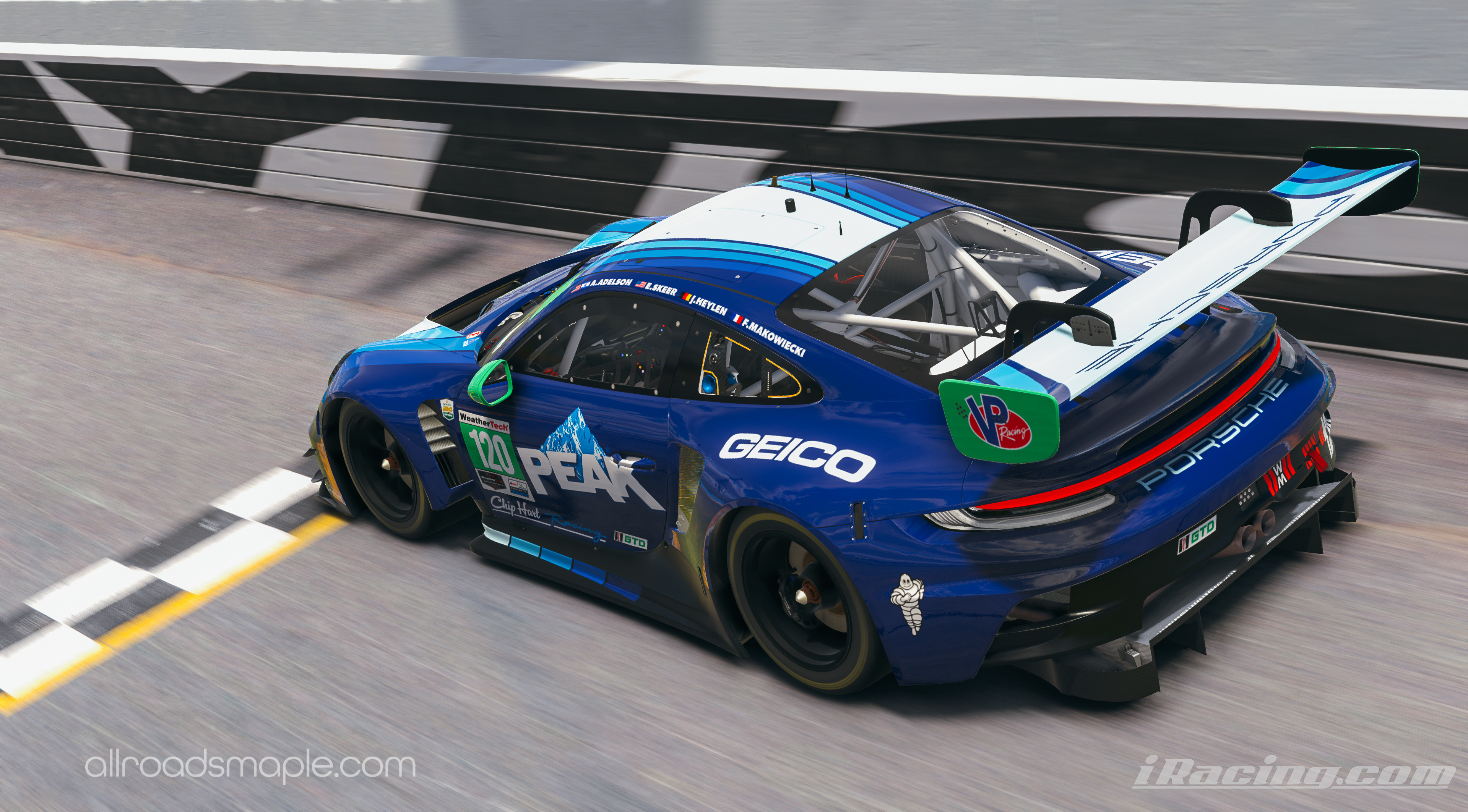 Digitization of Chip Hart Racing (Wright Motorsport) #120 Porsche 992 GT3 R raced in IMSA's Weathertech Sportcar Championship at the Rolex 24 at Daytona