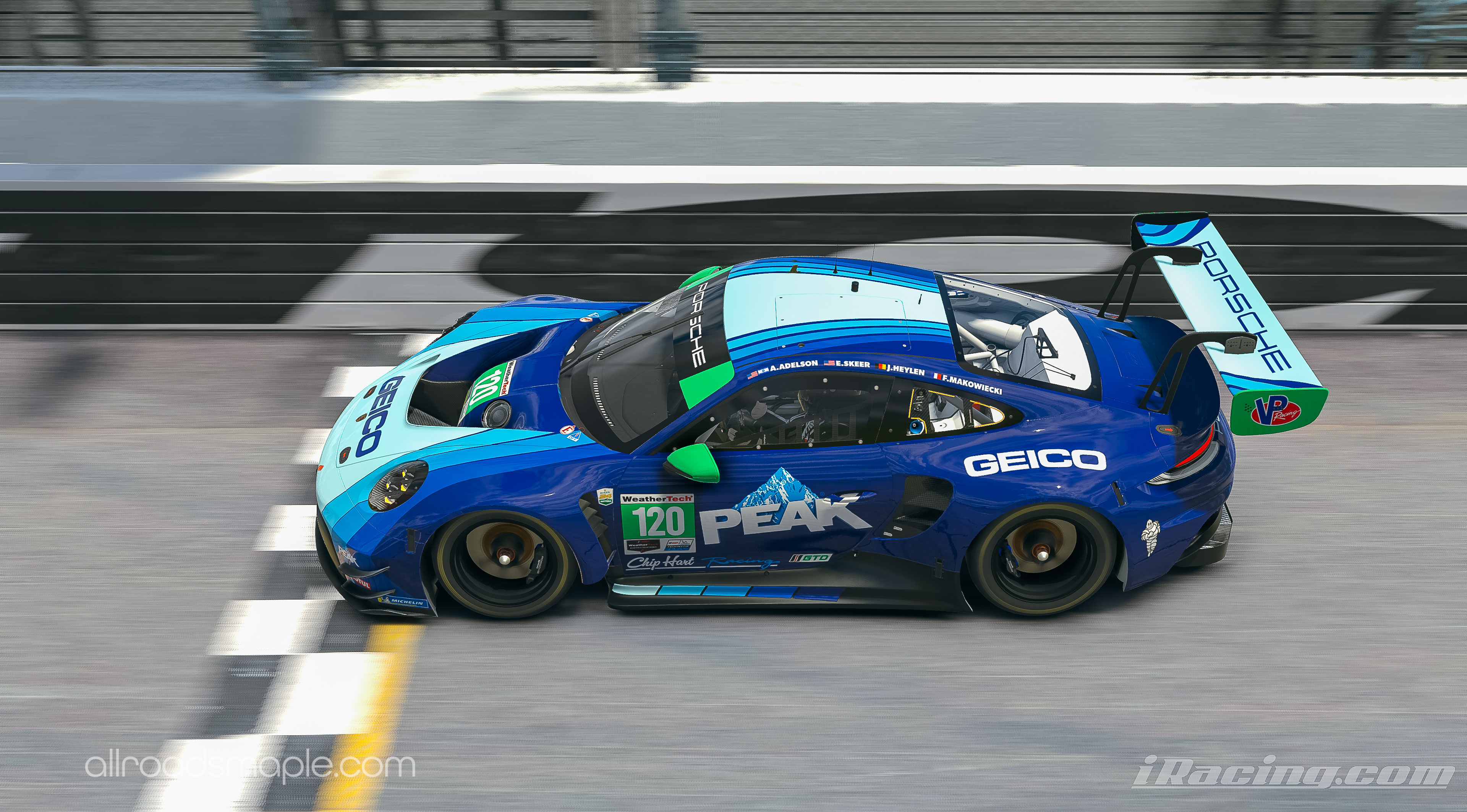 Digitization of Chip Hart Racing (Wright Motorsport) #120 Porsche 992 GT3 R raced in IMSA's Weathertech Sportcar Championship at the Rolex 24 at Daytona