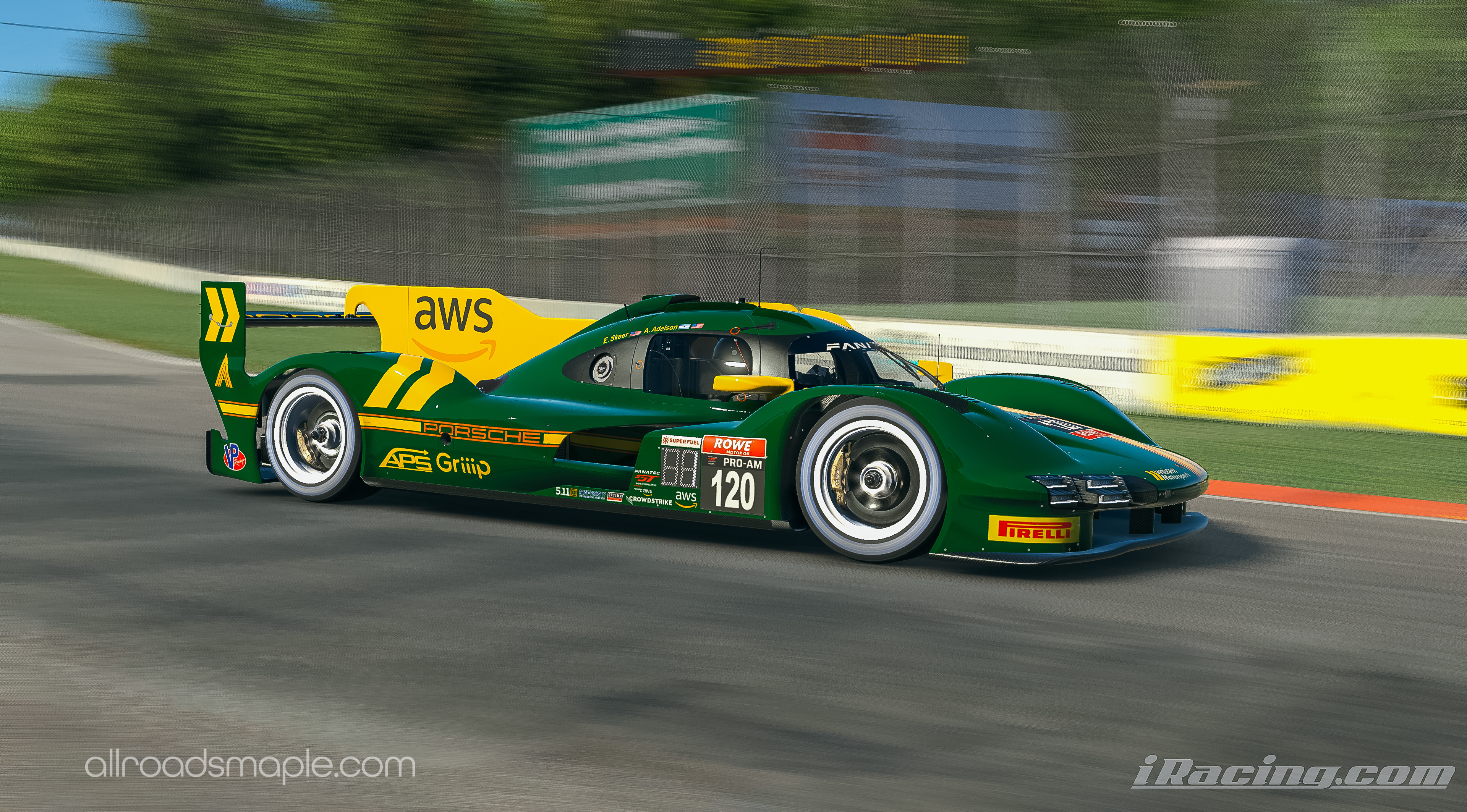 Reimagination of Wright Motorsport's #120 Porsche 992 GT3 R raced in SRO's Fanatec GT World Challenge America GT3 class for the 2023 season for the Porsche 963
