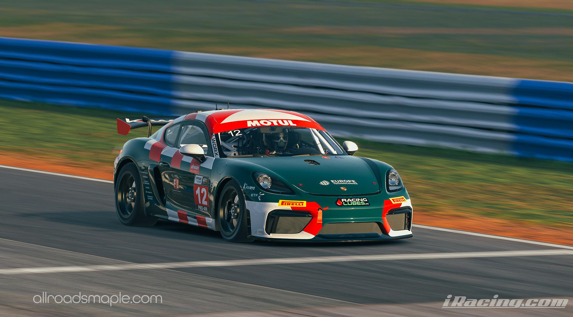 Digitization of 12 K-Worx Racing Porsche 718 Cayman GT4 RS Clubsport, racing in the Championnat de France FFSA GT4 PRO-AM category as of 2022