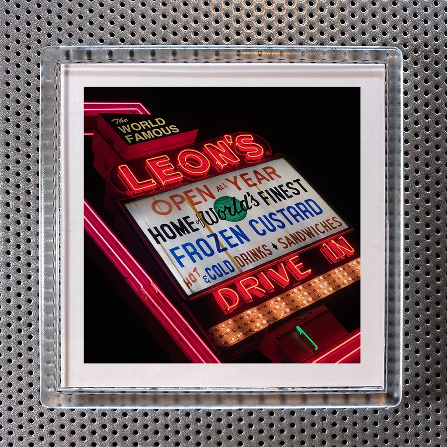 Leon's Night drink coaster/magnet