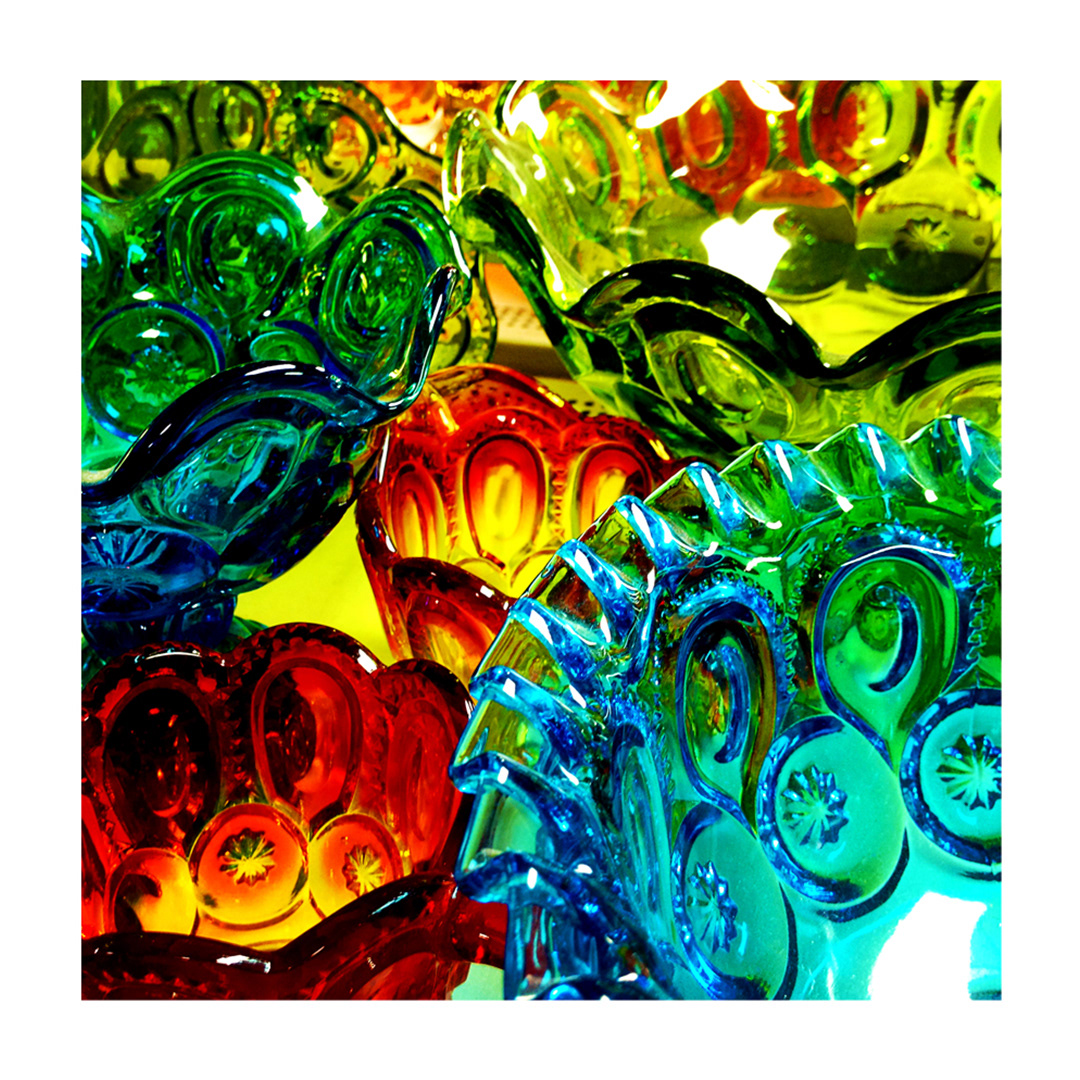 Retro Colored Glass Dishes, Columbus, WI
