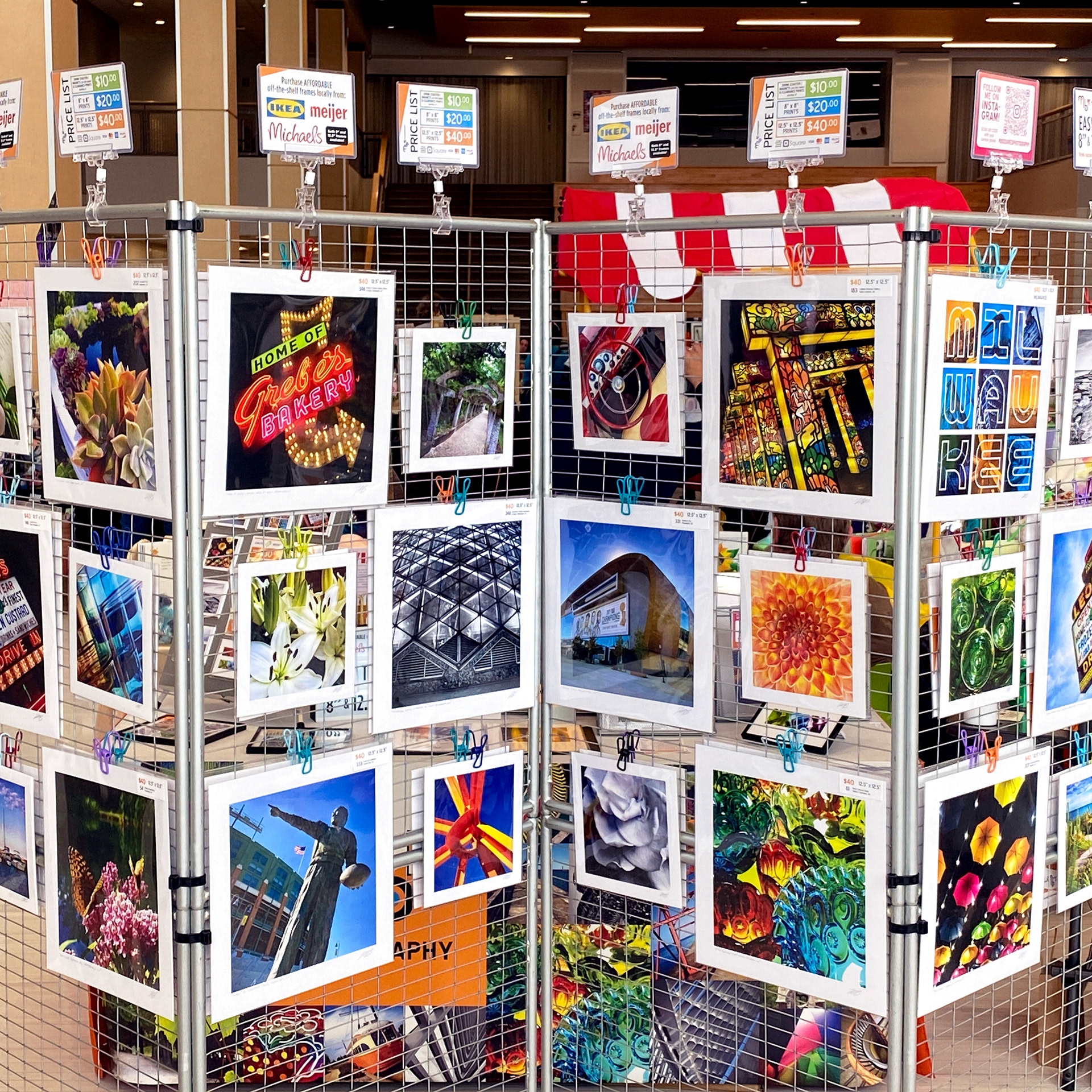 Prints on display at market
