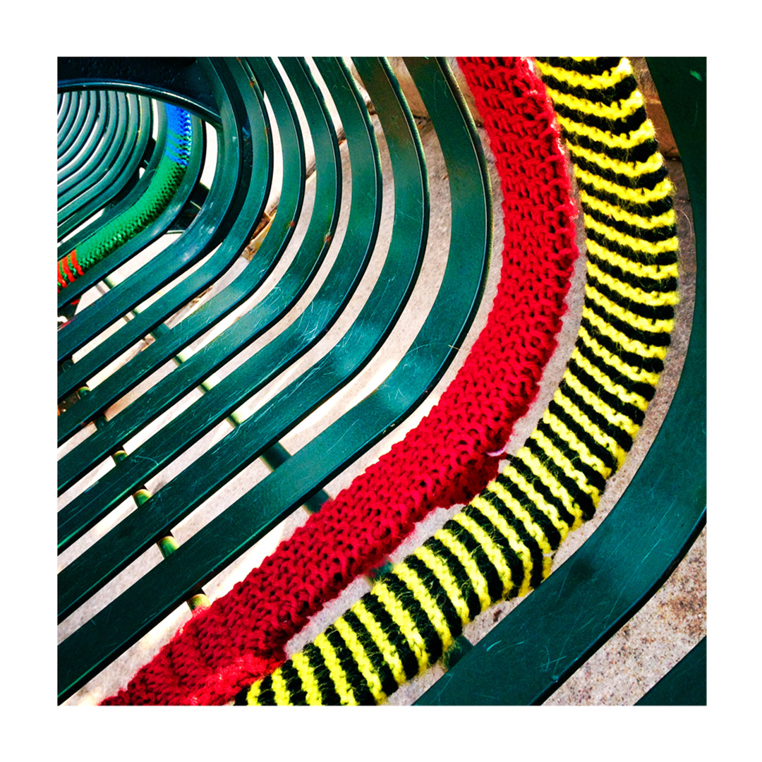 Yarn Bombing Bench, Appleton, WI