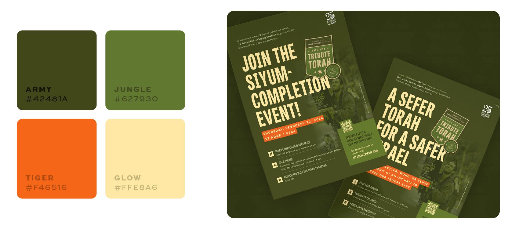 IDF sefer torah campaign branding designed by Deena Englard at Click Co.