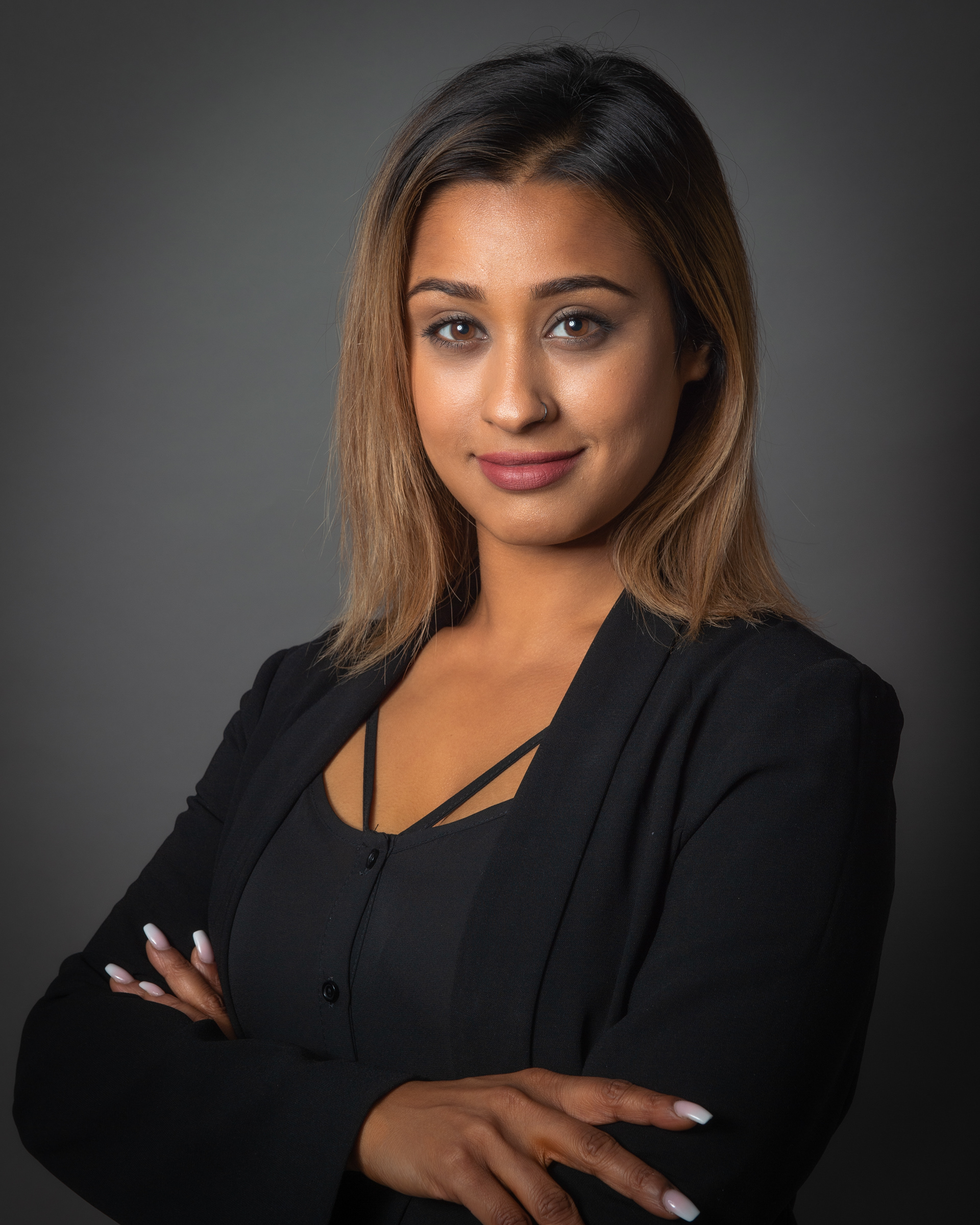 Stylized studio headshot