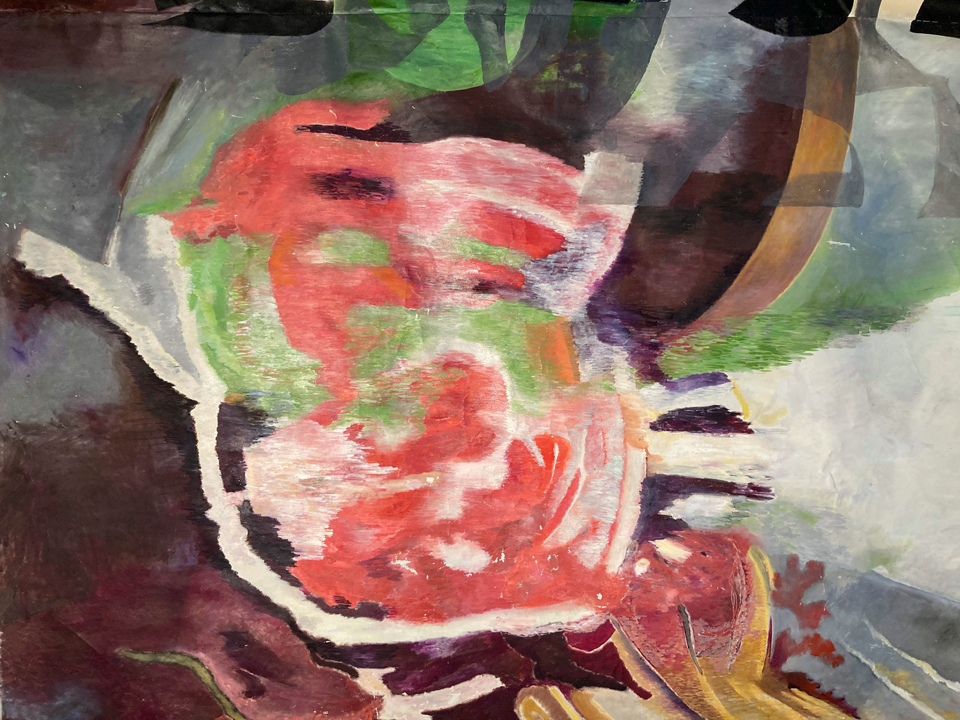 Nonobstant  2/4. Huile sur Toile 195 X 620 cm , oil on canvas  76,78 x 244 inches