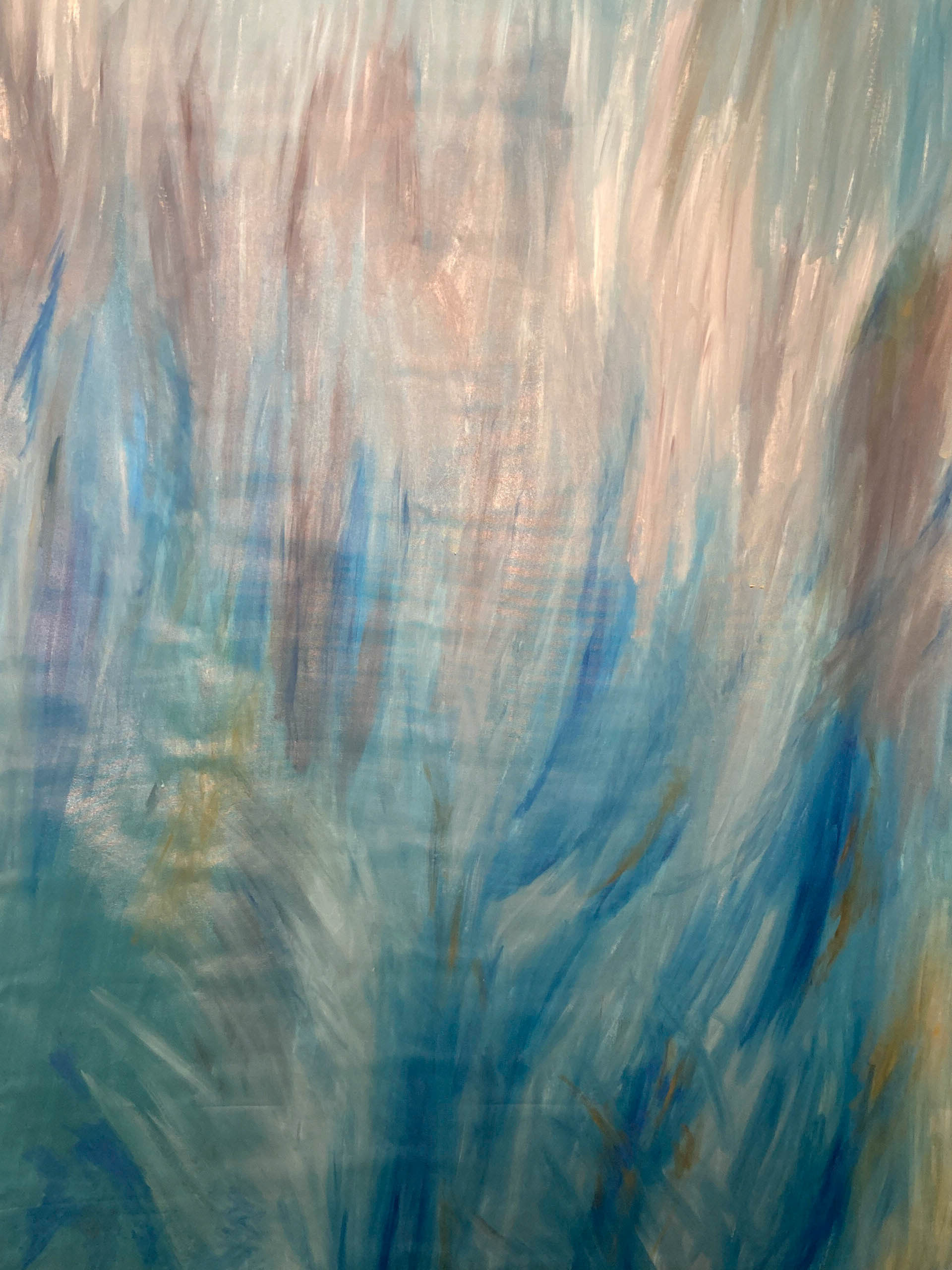  Fleurs de pavot.oil on canvas  155W x 245H x3D cm , oil on canvas  61X96,45in