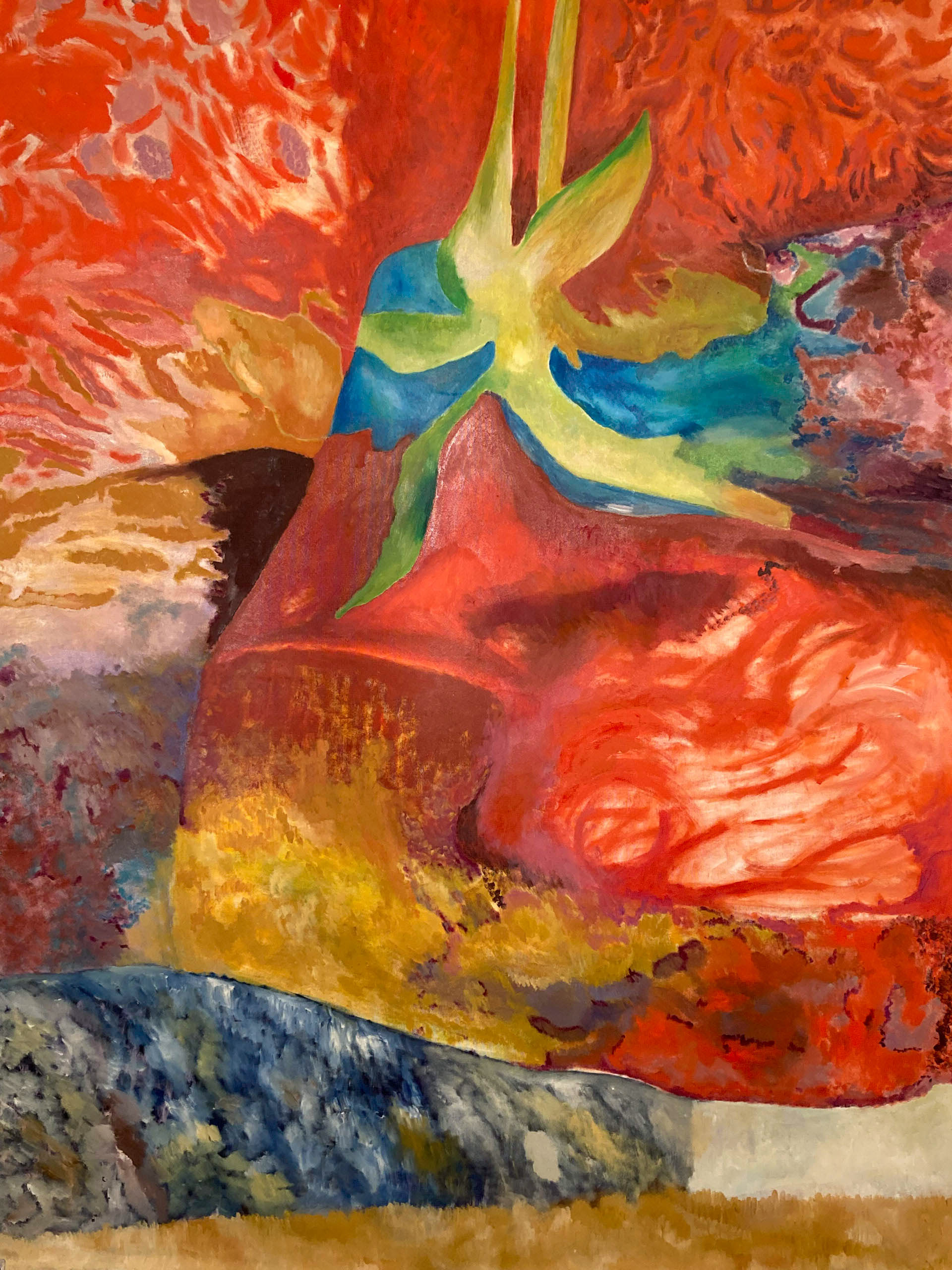 Forsythia oil on canvas 110Wx155H x 2D cm (45,3x61in)