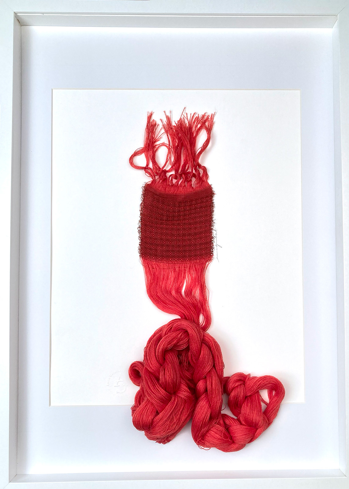 Corail rouge 29B . 50 W x 70 H x 4 D cm weaving