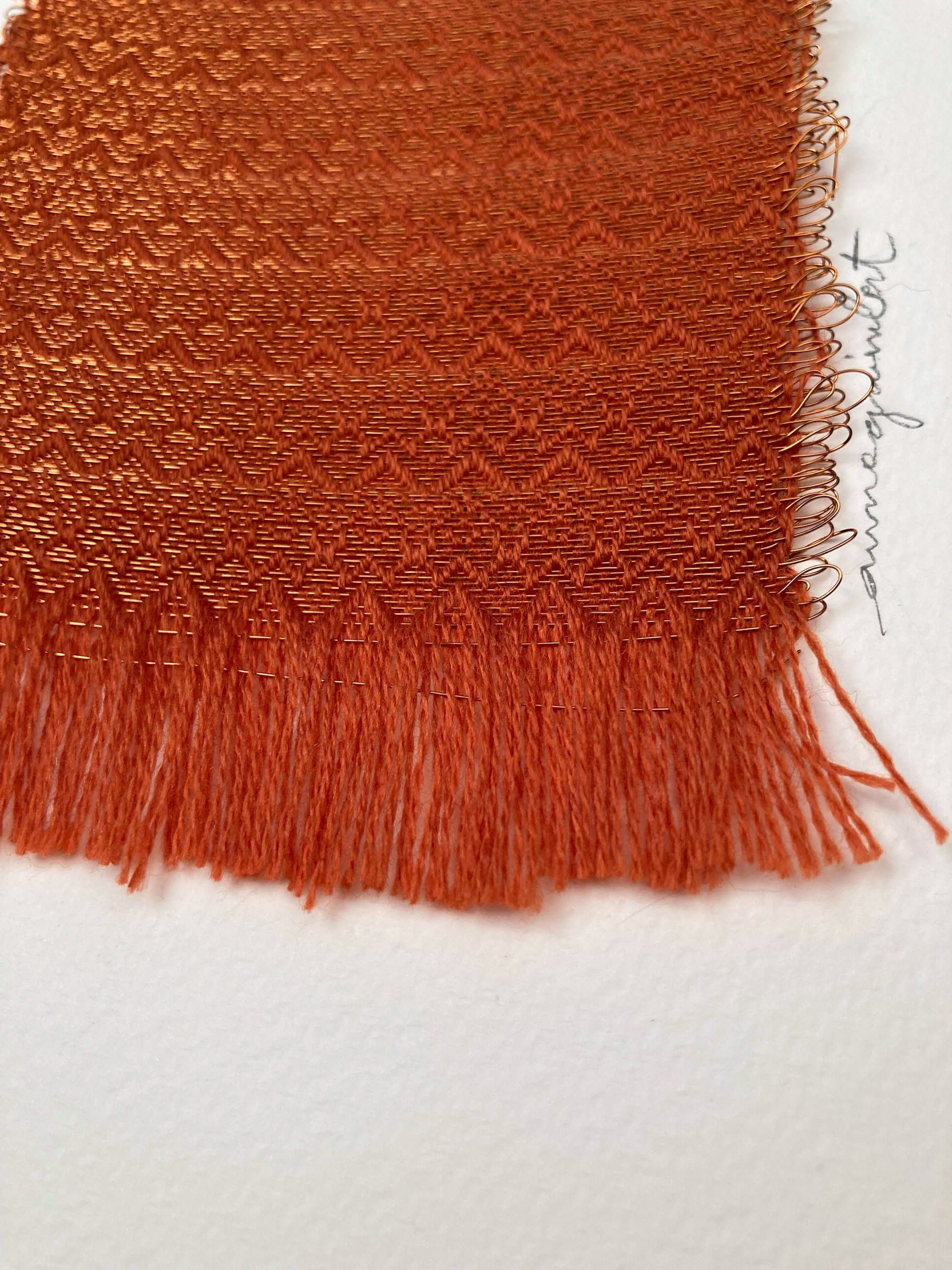 Oranger cuivre24. 50 W x 70 H x 4 D cm weaving