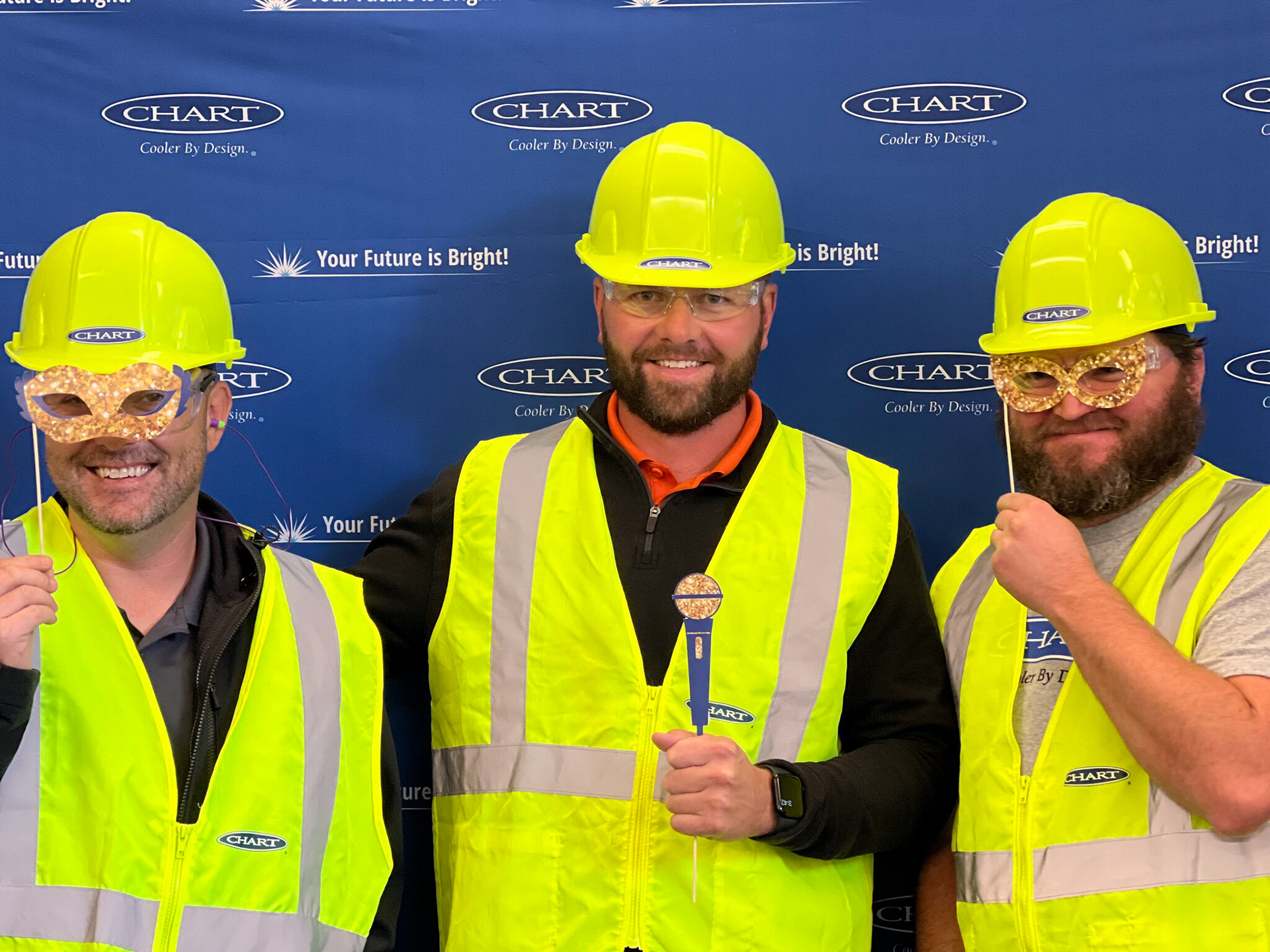 Employees enjoying the Selfie Stop
