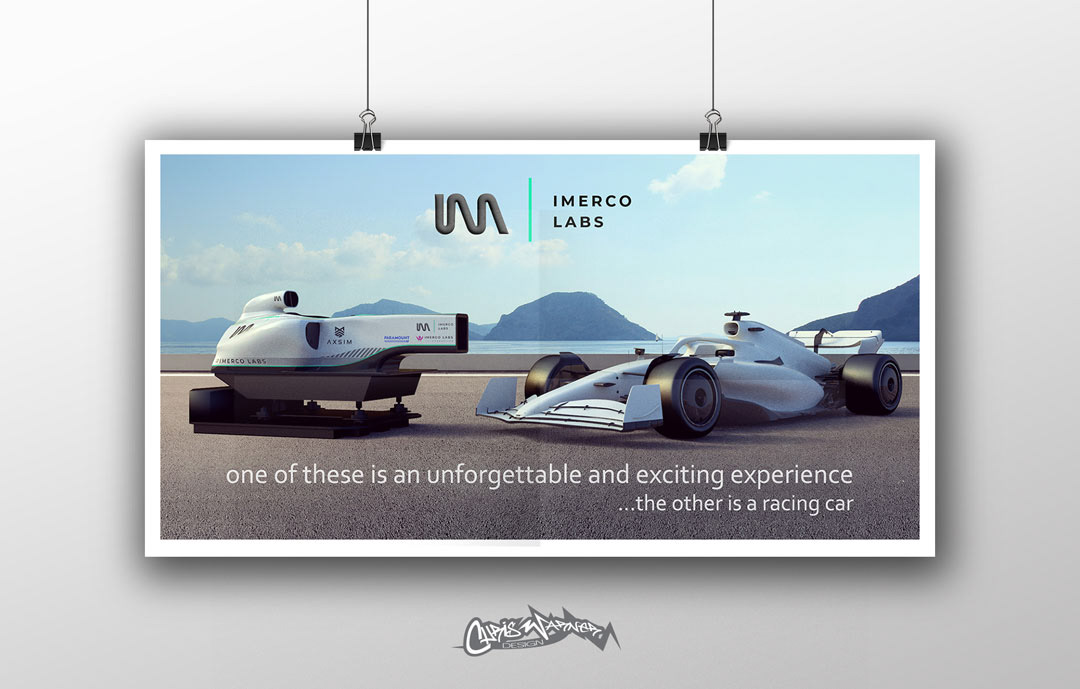 F1 Simulator advertising imagery by Chris Warner Design