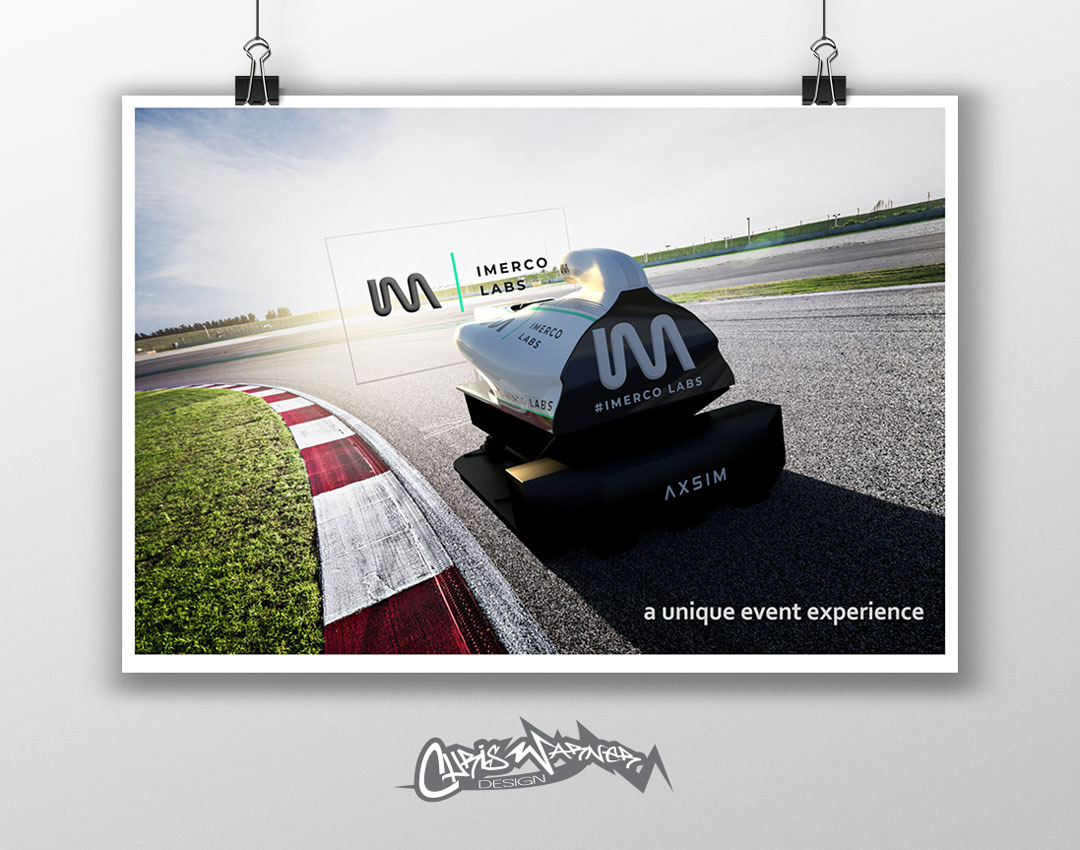 F1 Simulator advertising imagery by Chris Warner Design