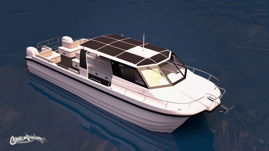 Cheetah-E Catamaran boat design by Chris Warner Design