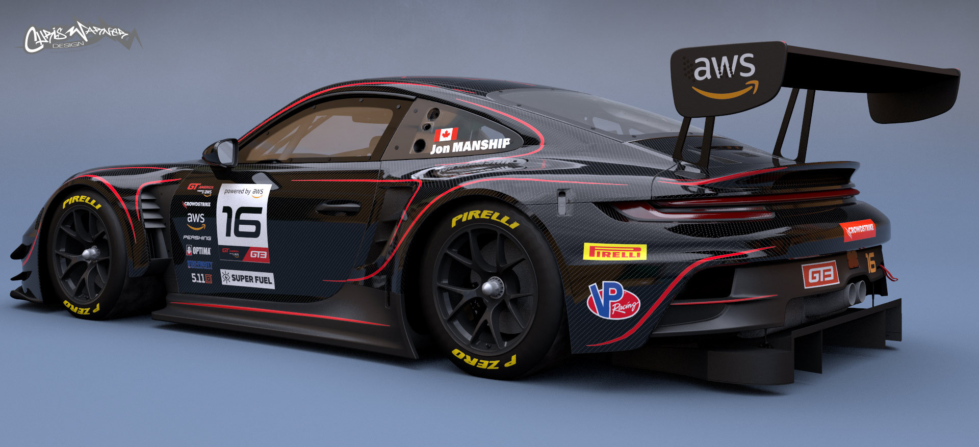 Porsche GT3R Livery Design by Chris Warner Design