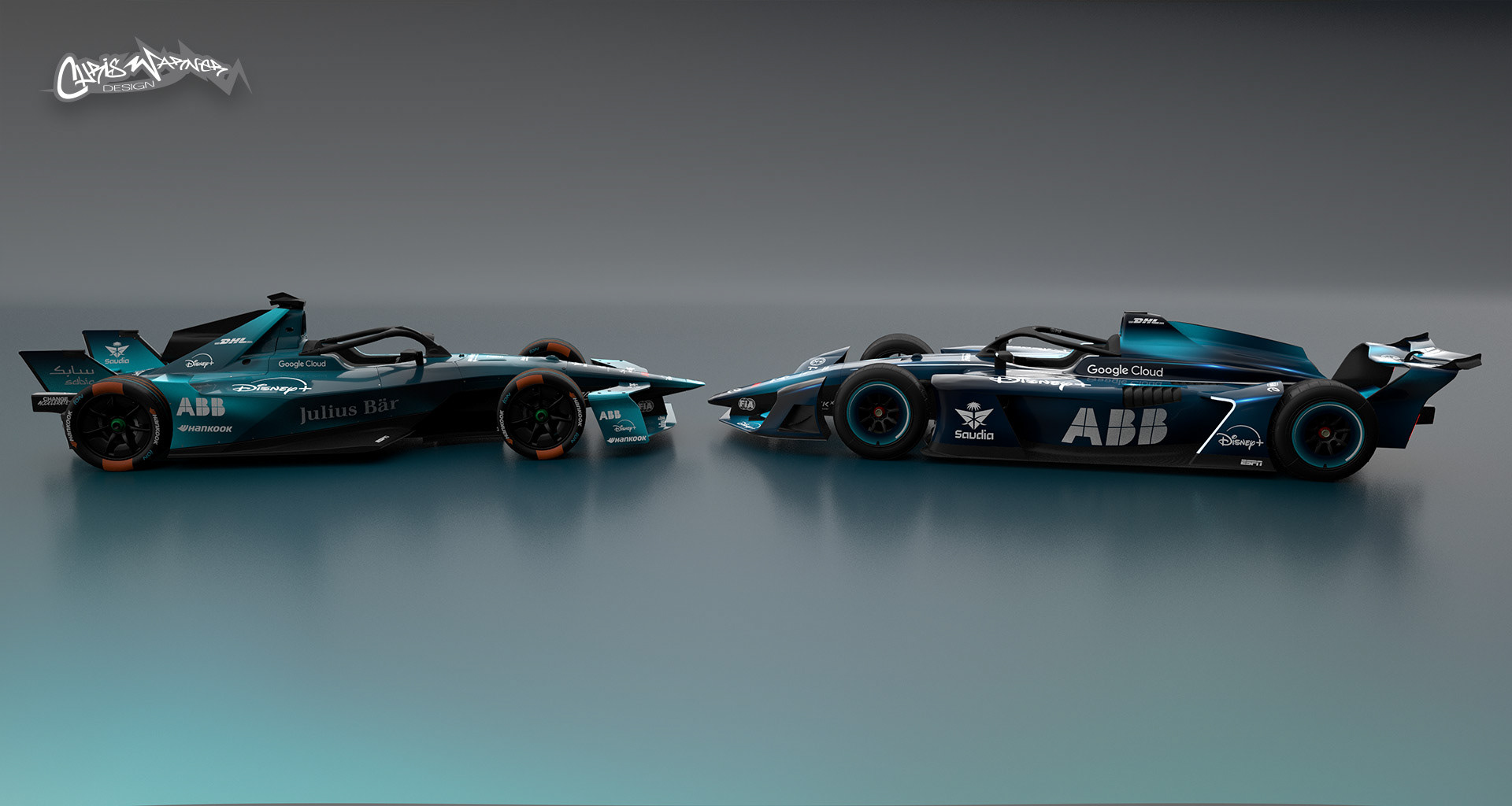 Disney+ Formula E livery by Chris Warner Design