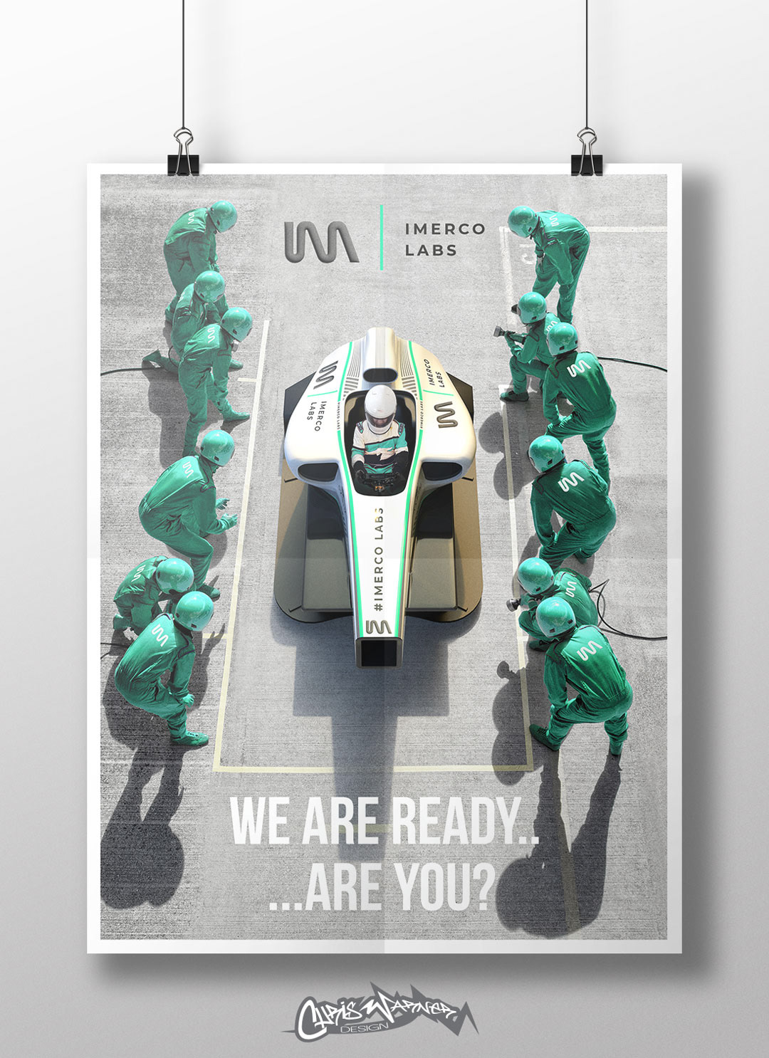 F1 Simulator advertising imagery by Chris Warner Design