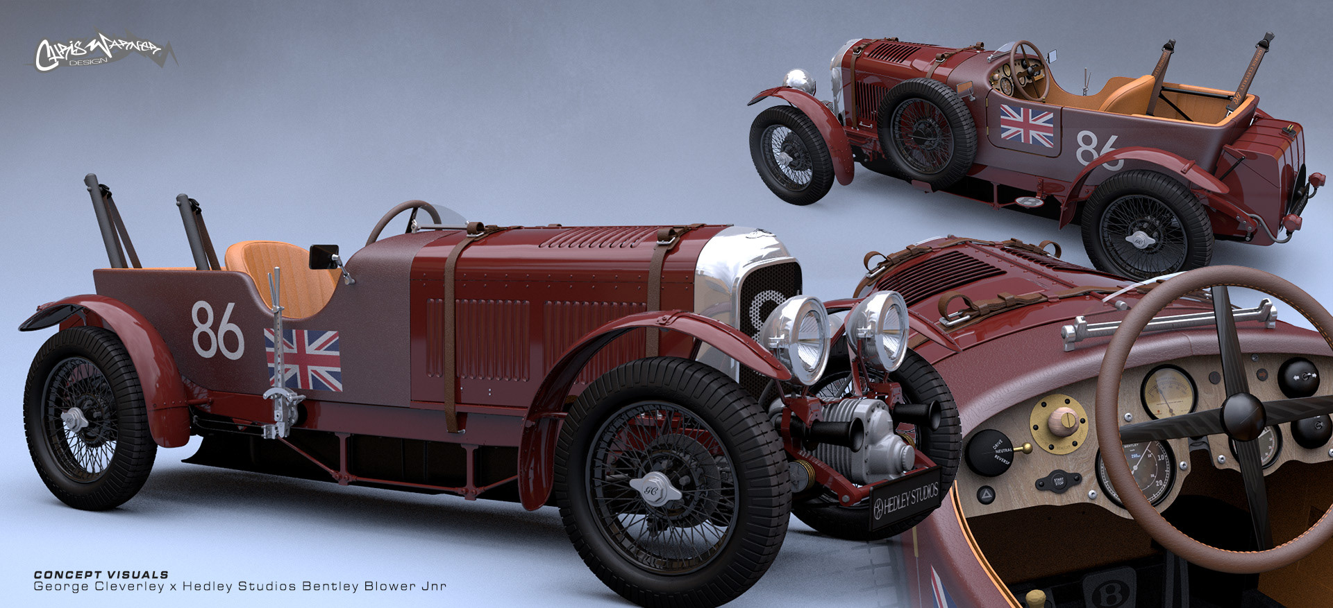 George Cleverley x Hedley Studios Bentley Blower Jnr by Chris Warner Design
