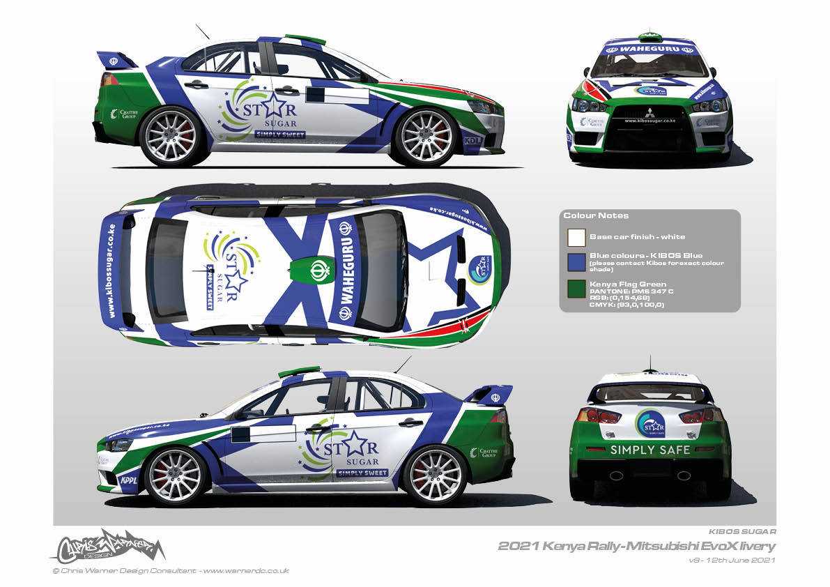 Kibos Safari Rally Livery Design by Chris Warner Design