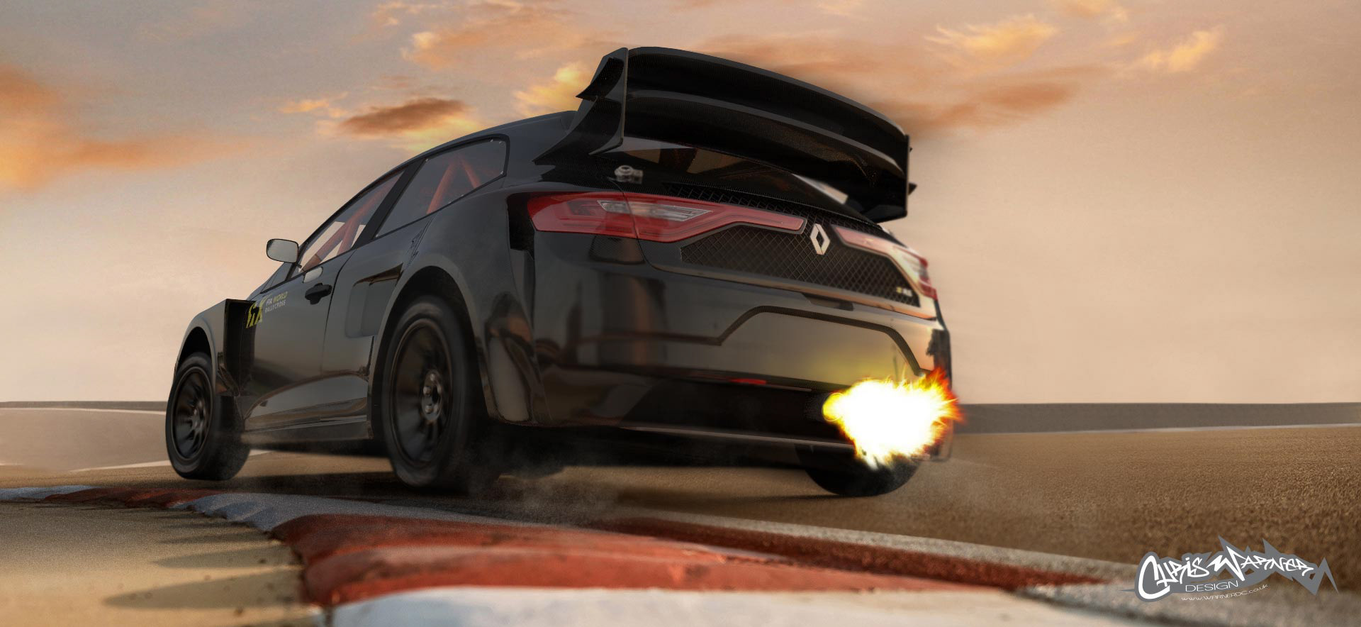 Megane WorldRX Action Shot by Chris Warner Design