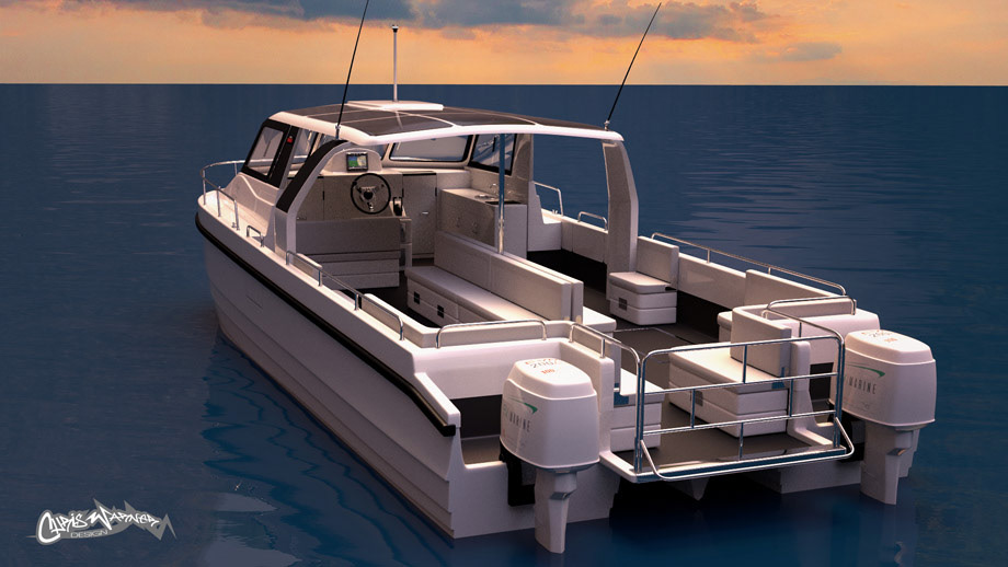 Cheetah-E Catamaran boat design by Chris Warner Design