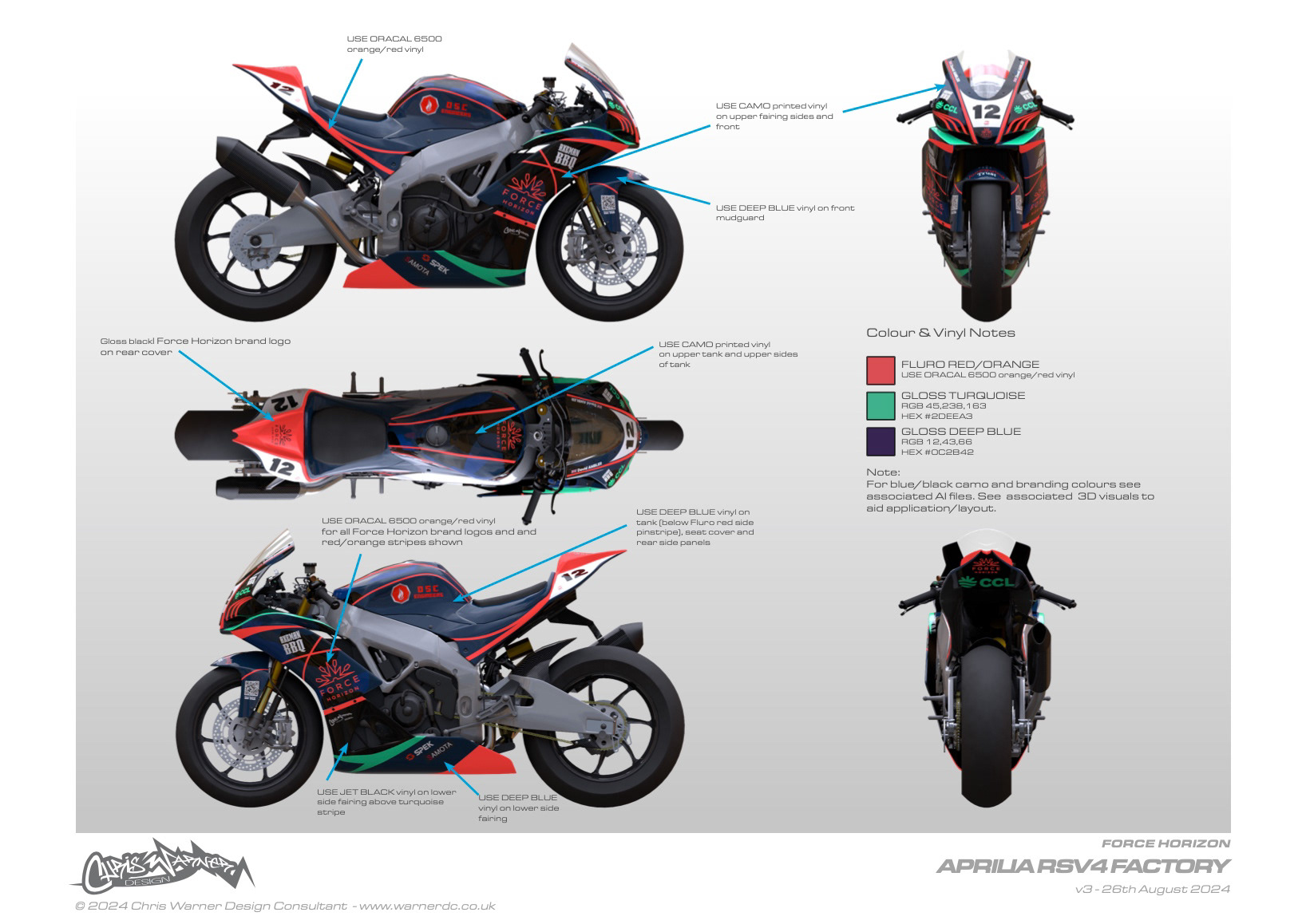 Aprilia RSV4 Factory race bike livery by Chris Warner Design