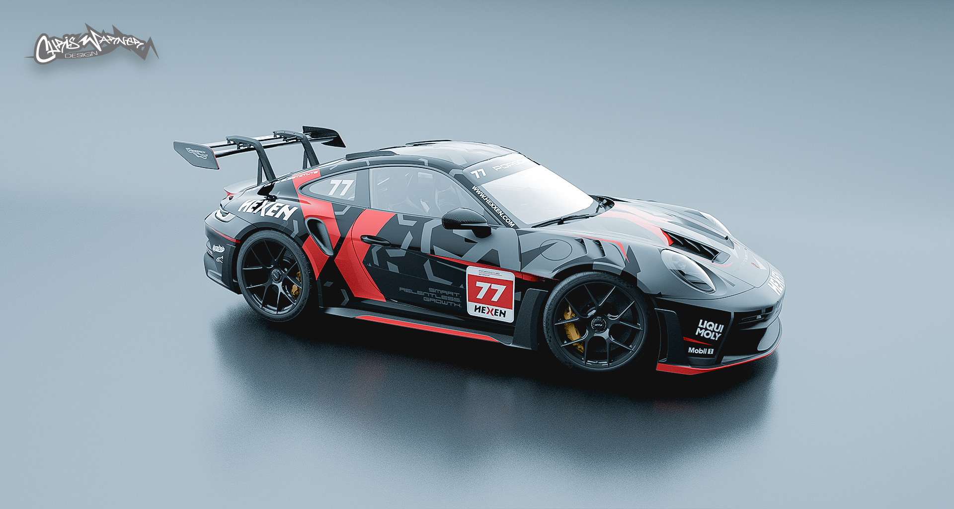 Dramatic Porsche GT3RS livery by Chris Warner Design