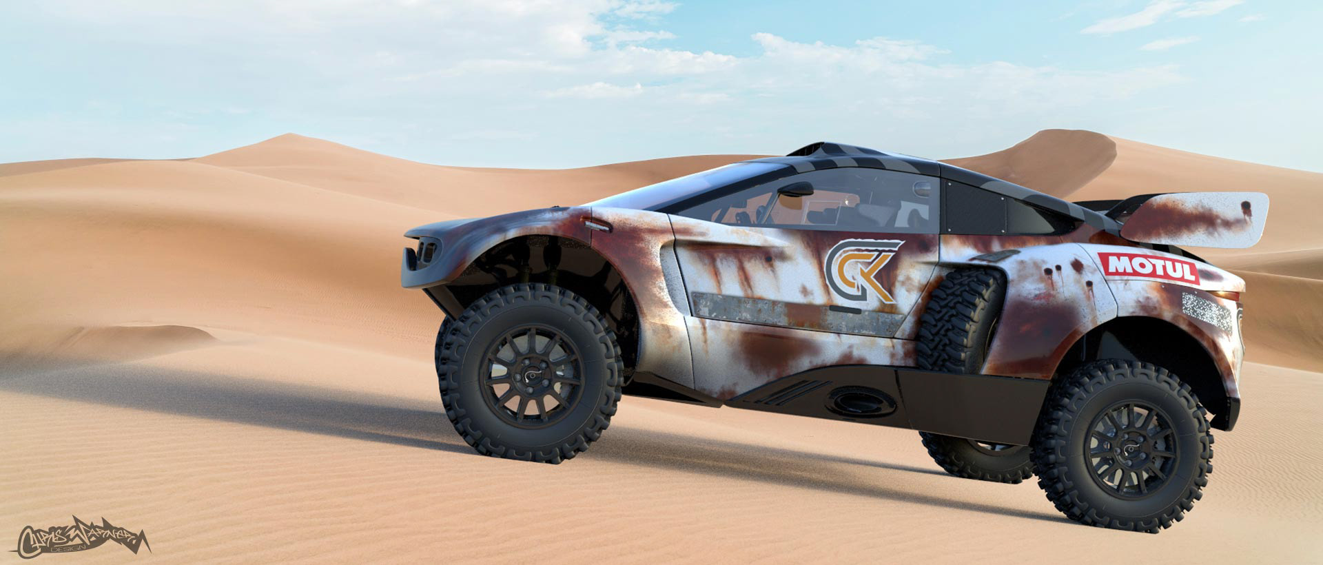 GCK Motorsport Prodrive Hunter Dakar livery design by Chris Warner Design