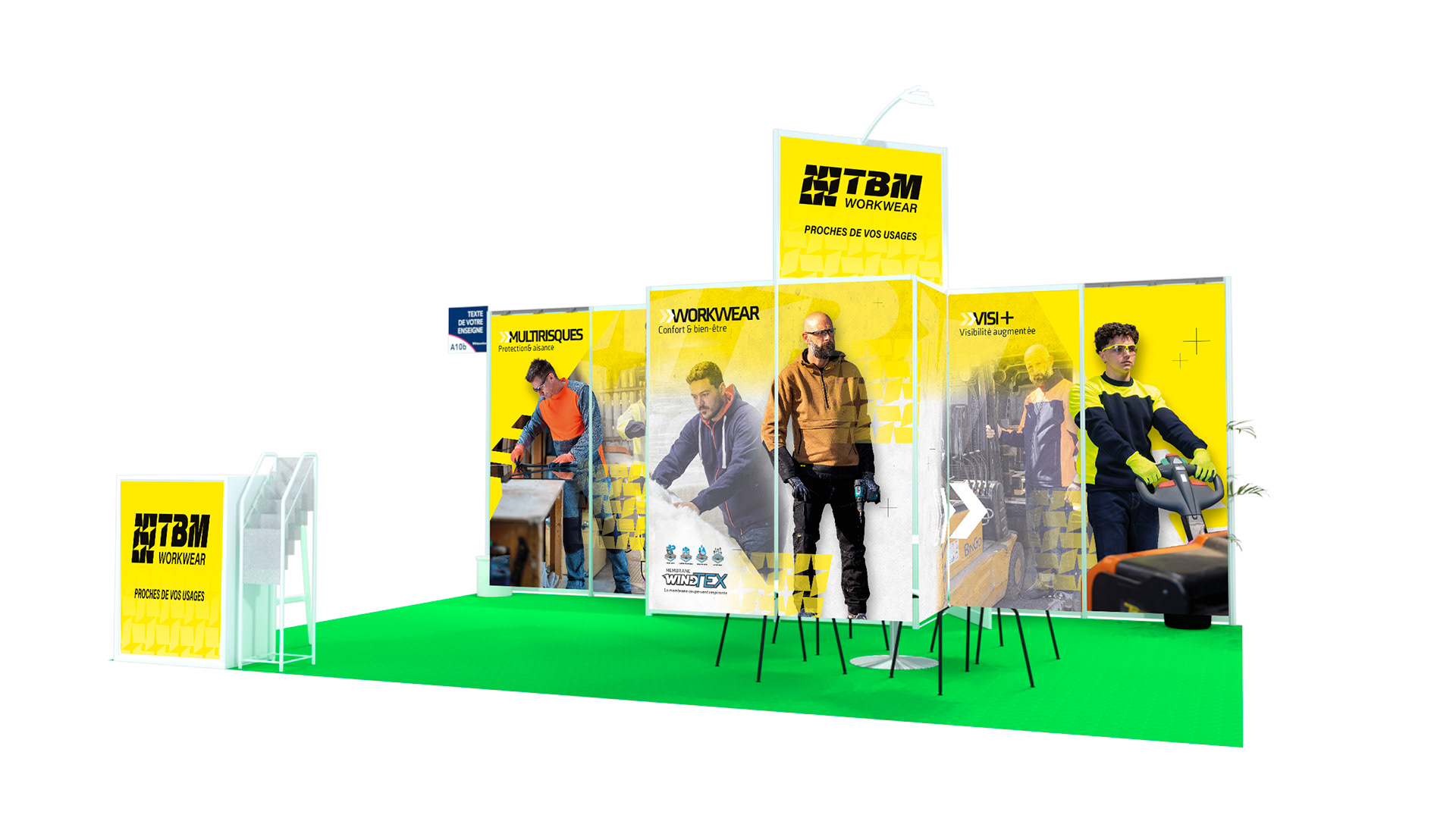 Enseigne, totem, marquage sol, panneau, balisage, fléchage...