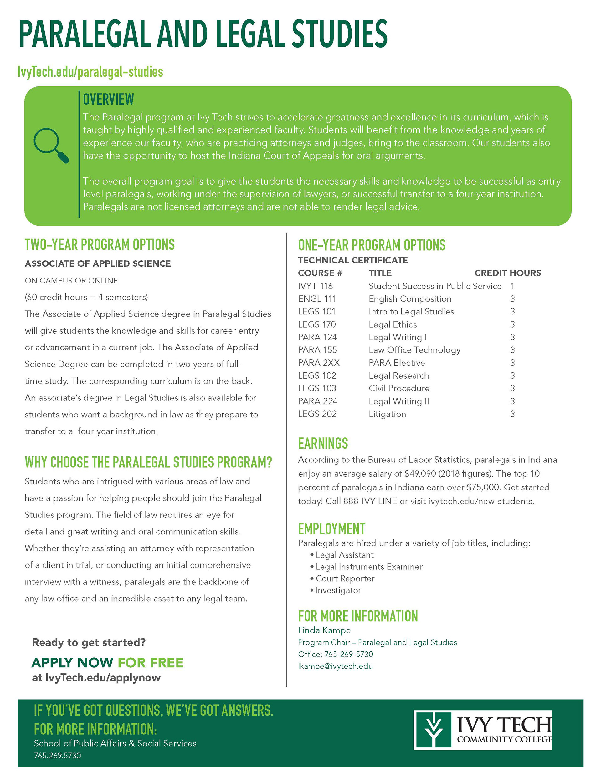 Program Sheet Provided