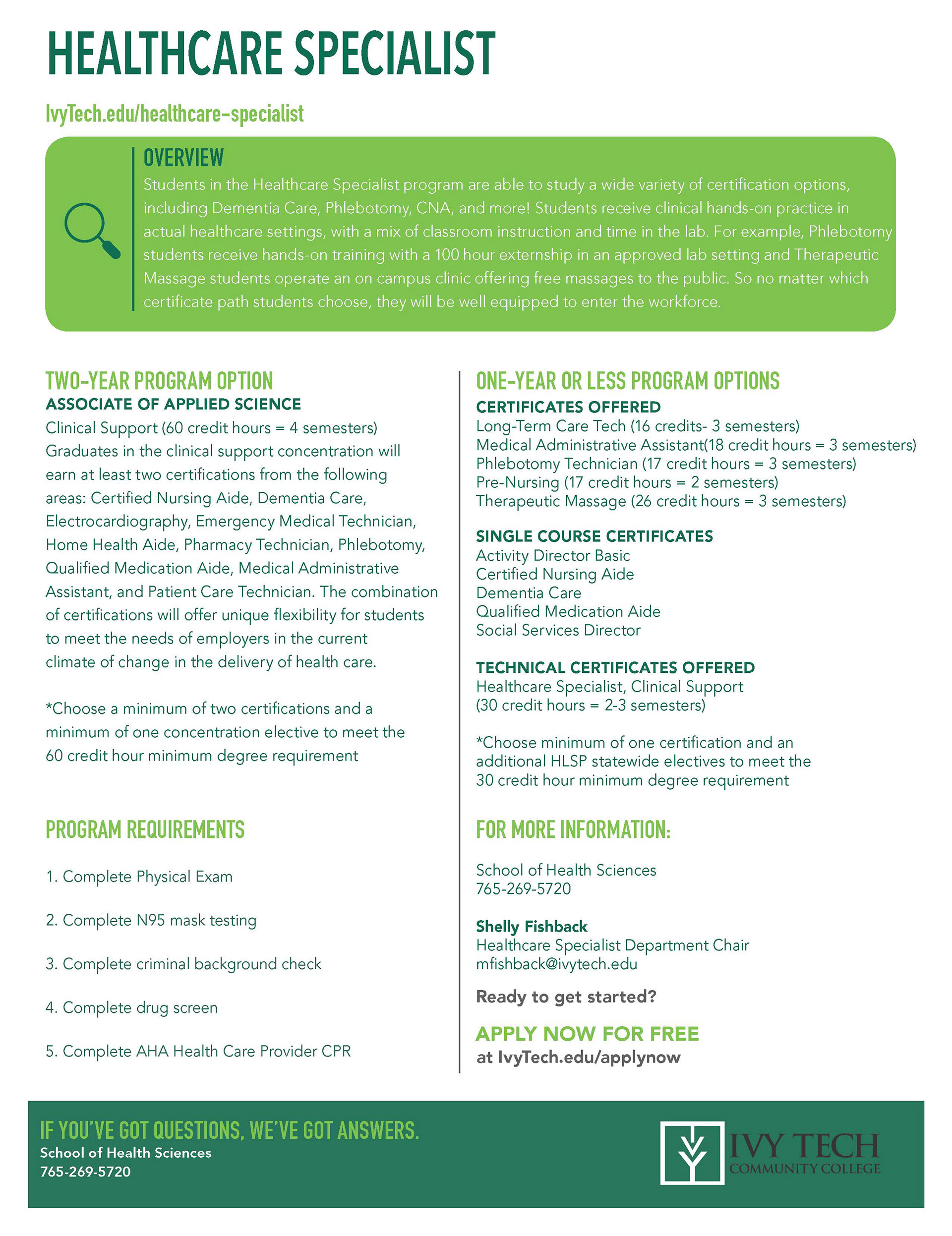 Program Sheet Provided