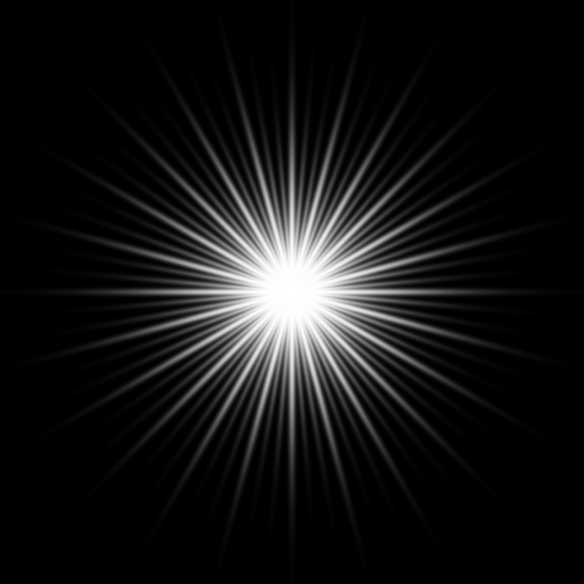 High-contrast digital art by Sri Lankan artist Nuwan Shilpa Hennayake, featuring a singular, intense white light source with sharp radiating beams against a pitch-black void, symbolizing pure divinity and the primordial spark of creation.