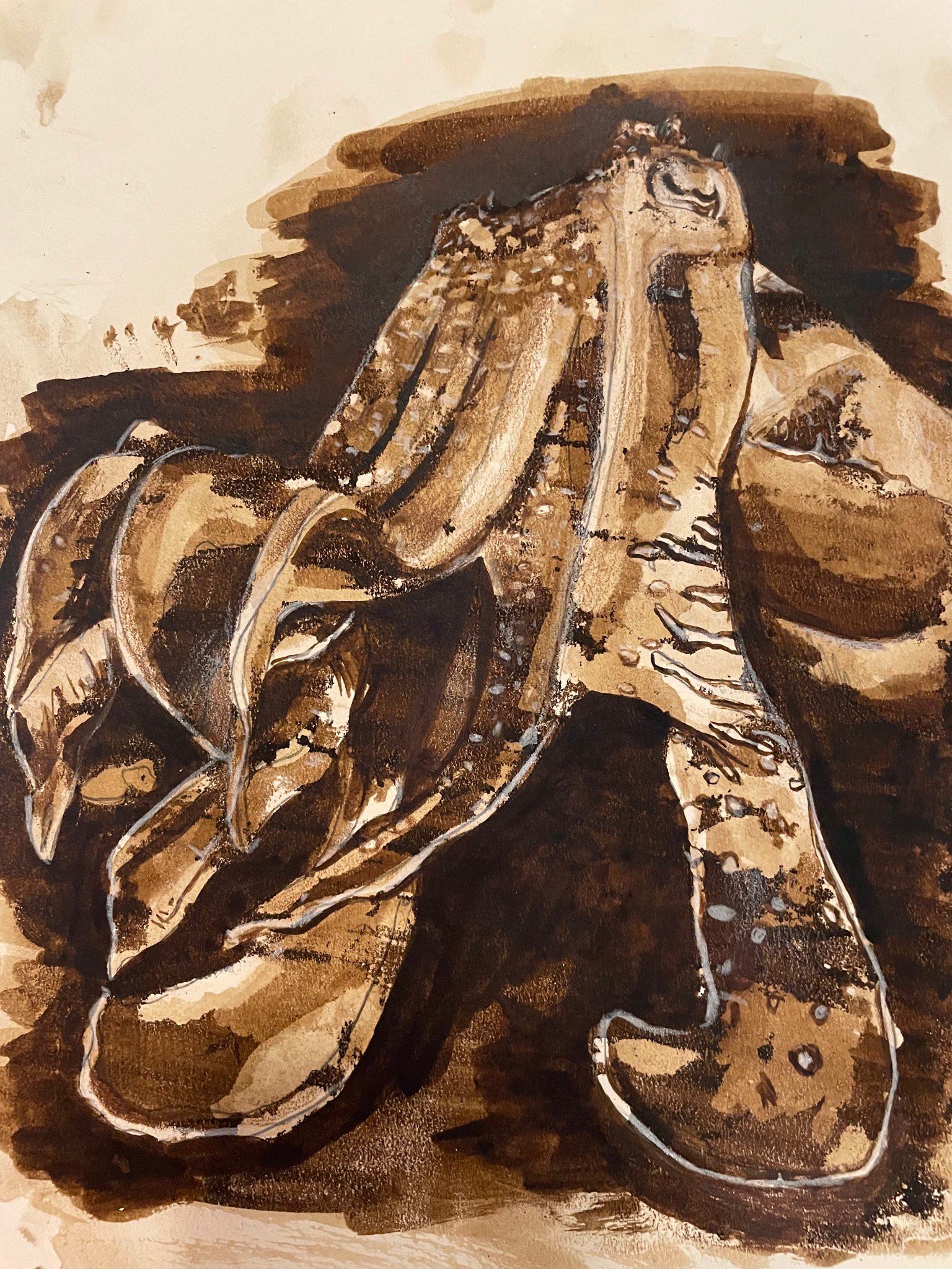 Sepia Apama (gum and ink, 2022)