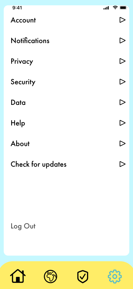 Info screen