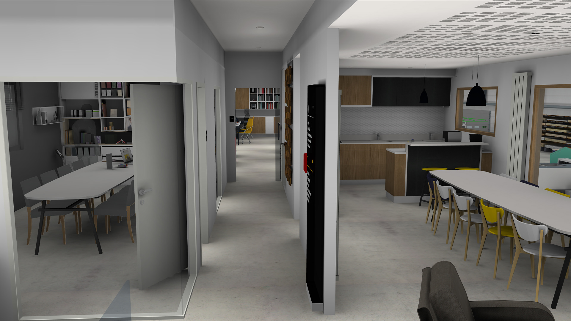 Espace détente et salle de réunion