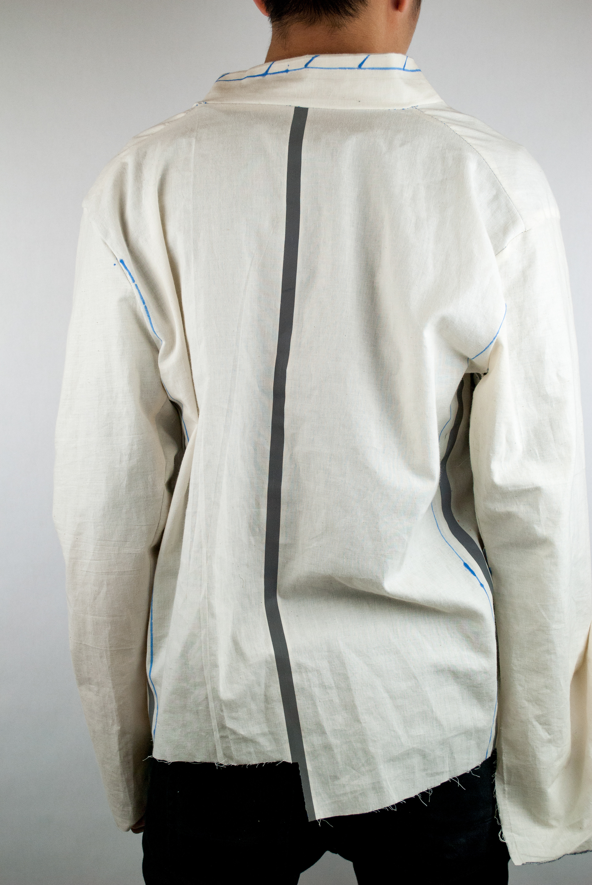 Different prototypes were trimmed to find the right scallop for the hem.