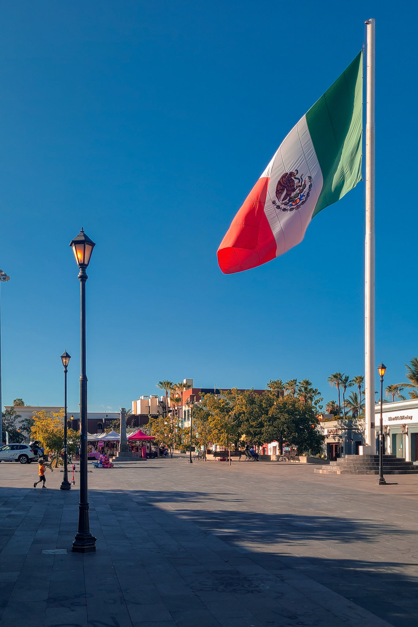 Bandera en plaza Gral Jose Antonio Mijares, SJD