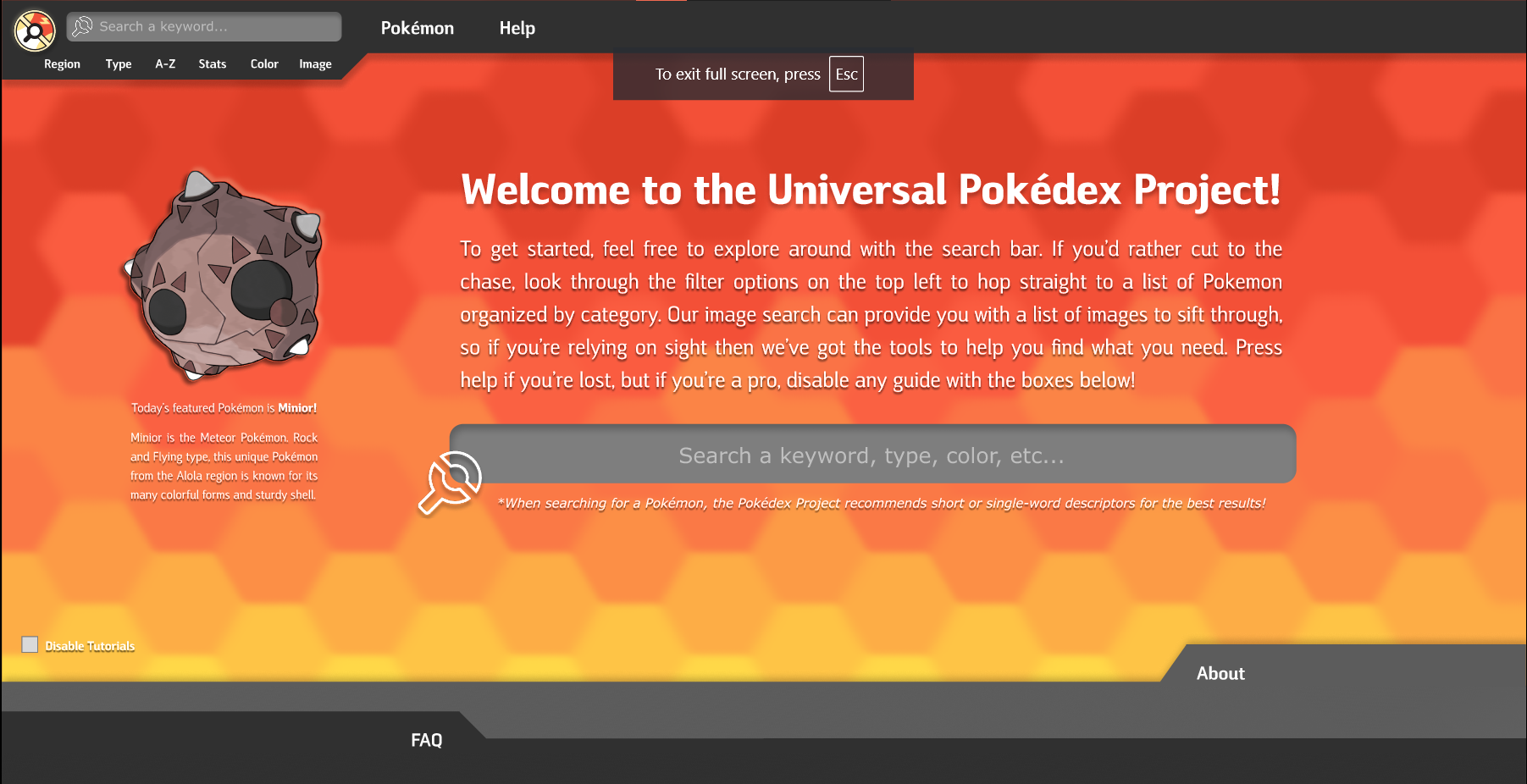 Website Concept Design - The Universal Pokédex Project