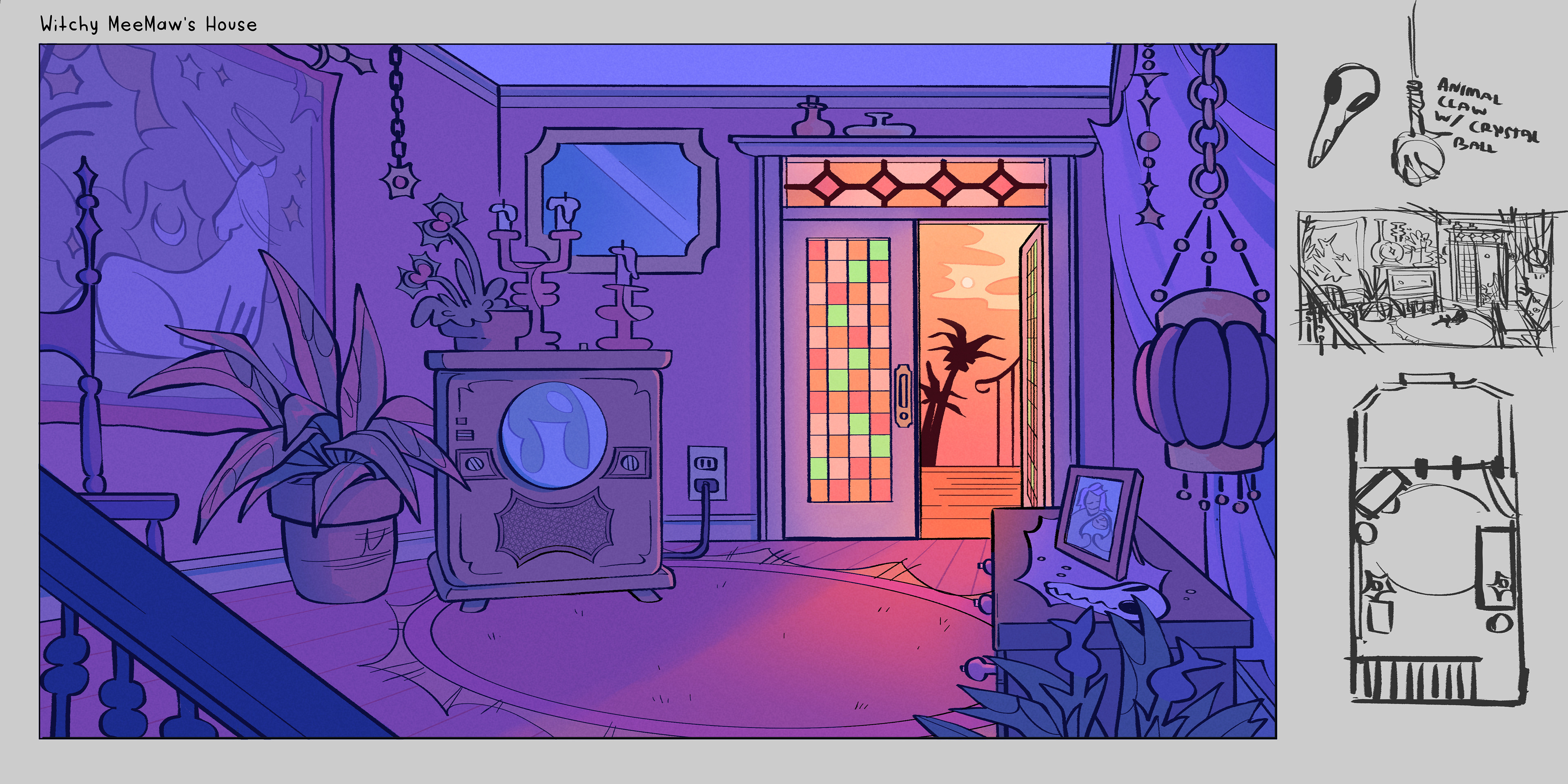 Background painting and thumbnails.